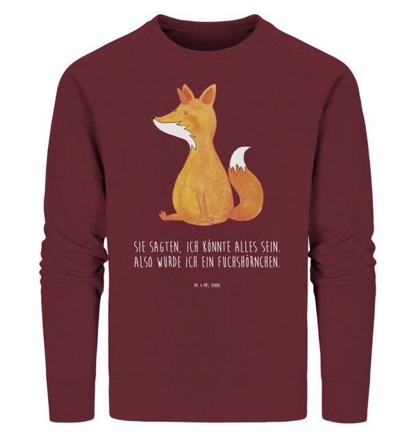 Mr. & Mrs. Panda Longpullover Größe XS Einhorn Fuchs - Burgundy - Geschenk, günstig online kaufen