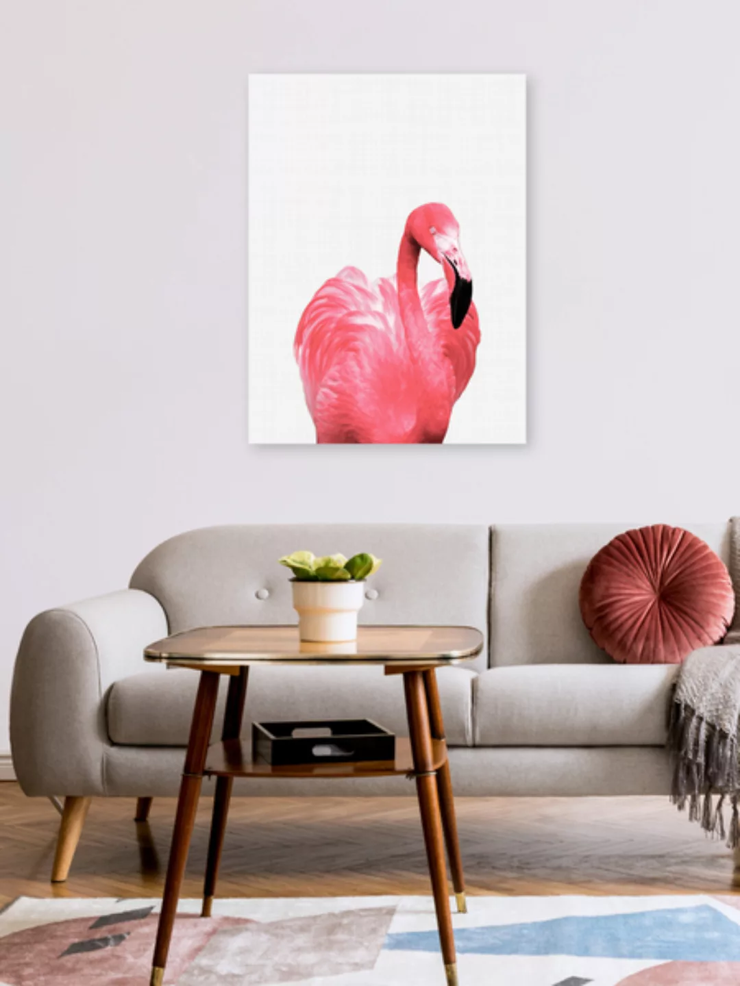 Poster / Leinwandbild - Flamingo günstig online kaufen