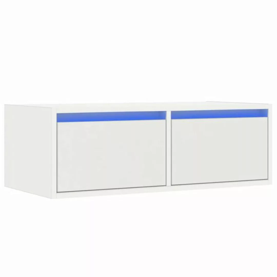 vidaXL TV-Schrank TV-Schrank mit LED-Leuchten Weiß 75x35,5x25 cm (1-St) günstig online kaufen