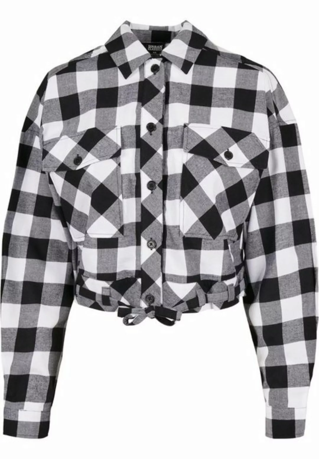 URBAN CLASSICS Langarmhemd "Damen Ladies Short Oversized Check Shirt", (1 t günstig online kaufen
