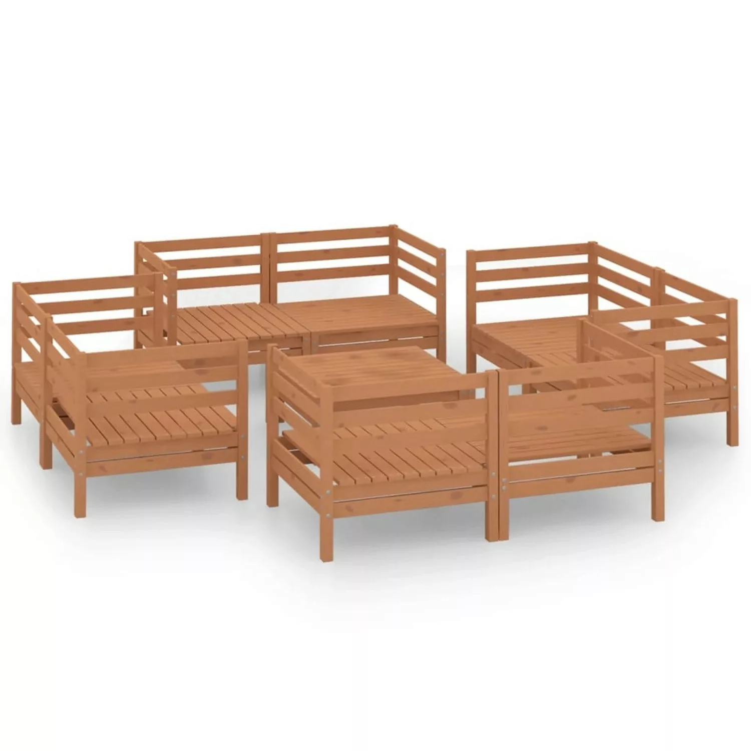 9-tlg. Garten-lounge-set Honigbraun Massivholz Kiefer günstig online kaufen