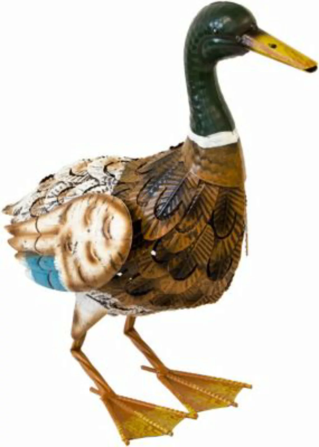 Nativ Gartendeko Dekofigur Ente aus Metall mehrfarbig günstig online kaufen
