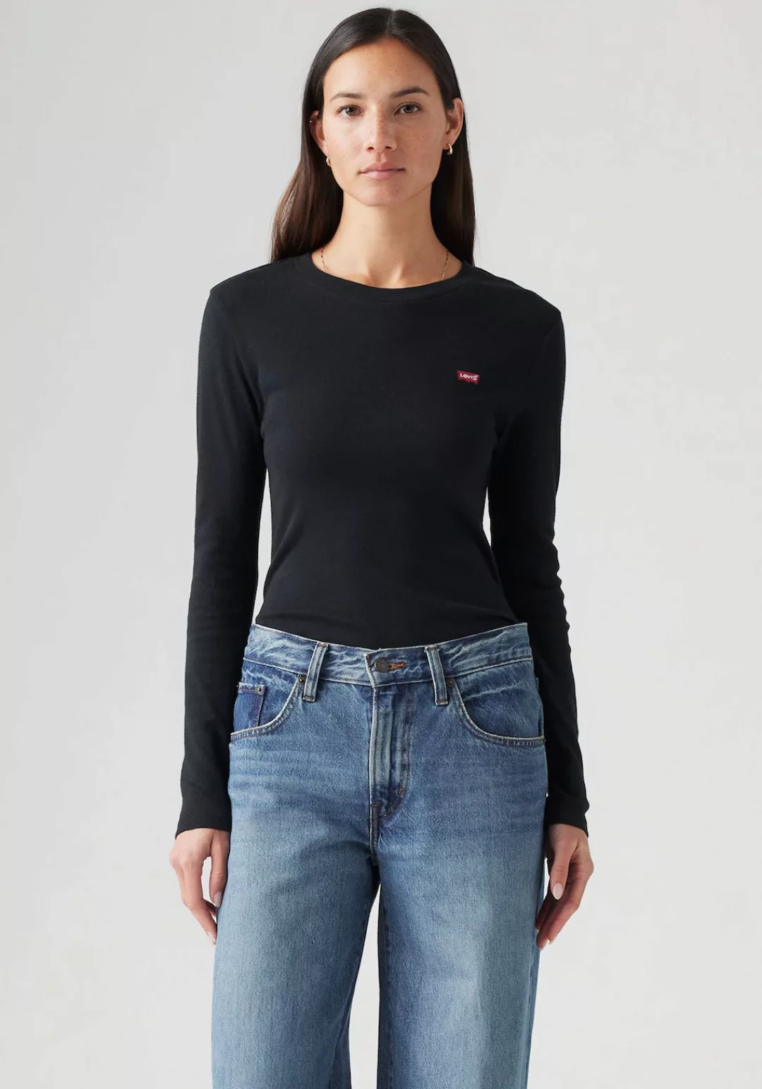 Levis Langarmshirt "ESSENTIAL HM LS TEE", mit Logo Stickerei günstig online kaufen