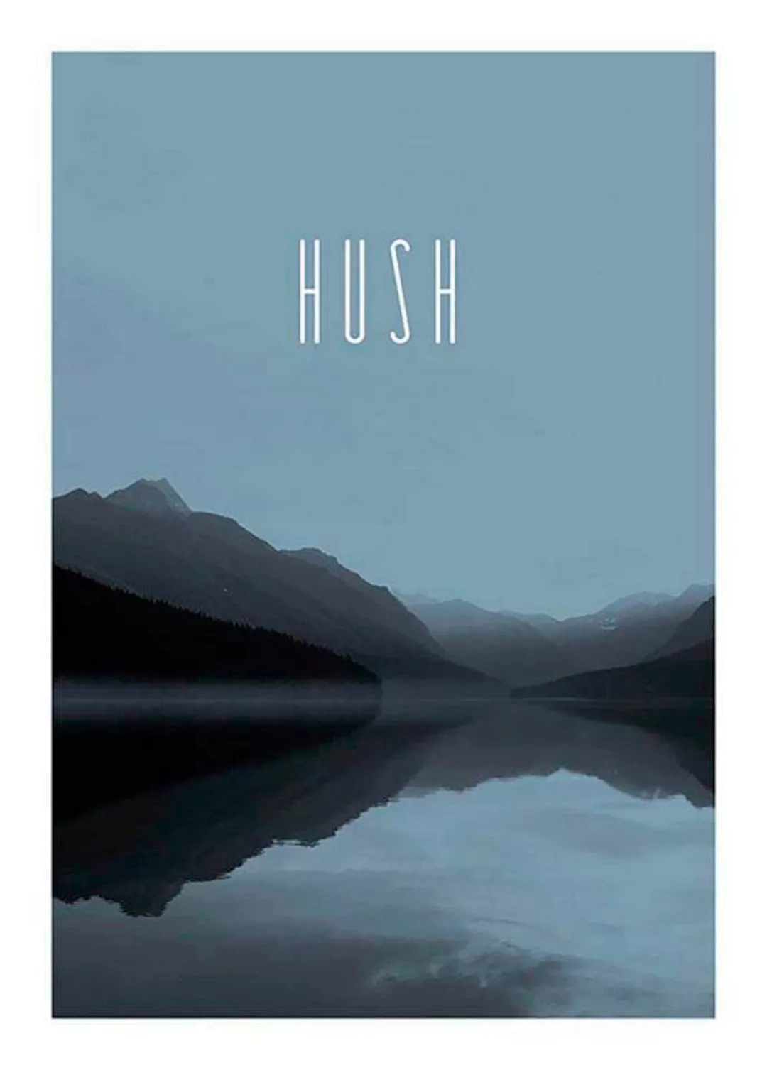 Komar Poster "Word Lake Hush Steel", Natur, (1 St.), Kinderzimmer, Schlafzi günstig online kaufen