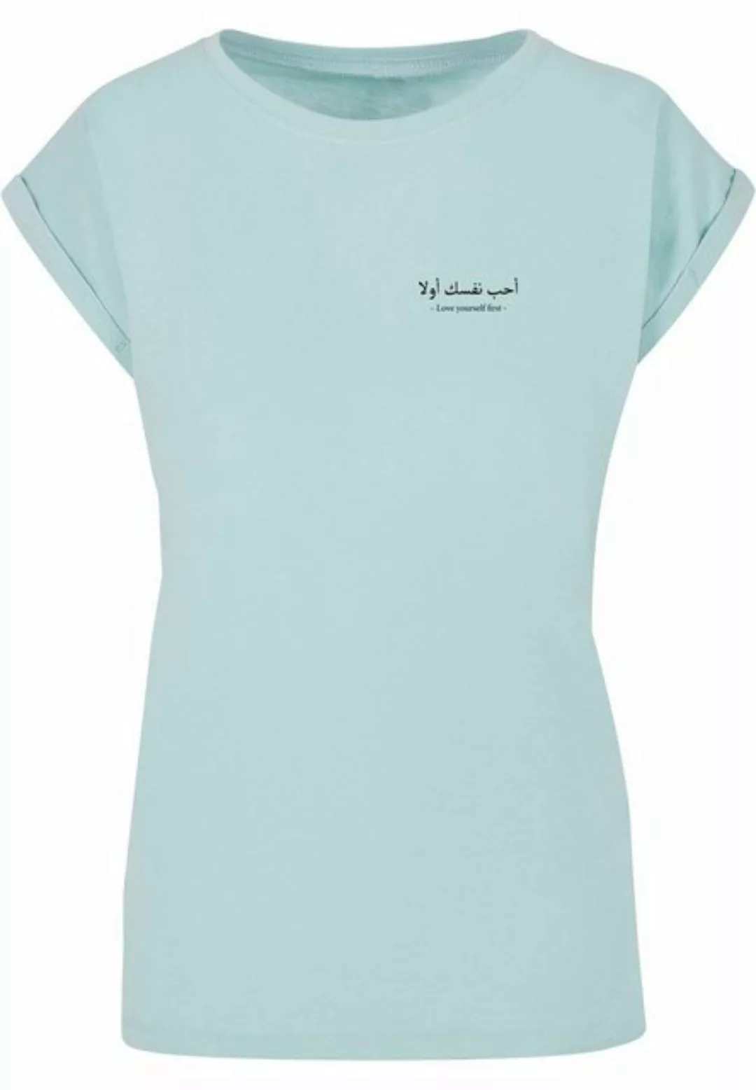 Merchcode T-Shirt Merchcode Damen Ladies Love Yourself First Extended Shoul günstig online kaufen