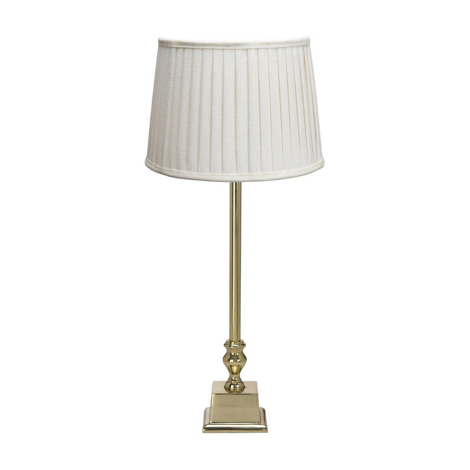 PR Home Tischlampe Linné Sofia Plissé 66 cm weiß/gold Leinen günstig online kaufen