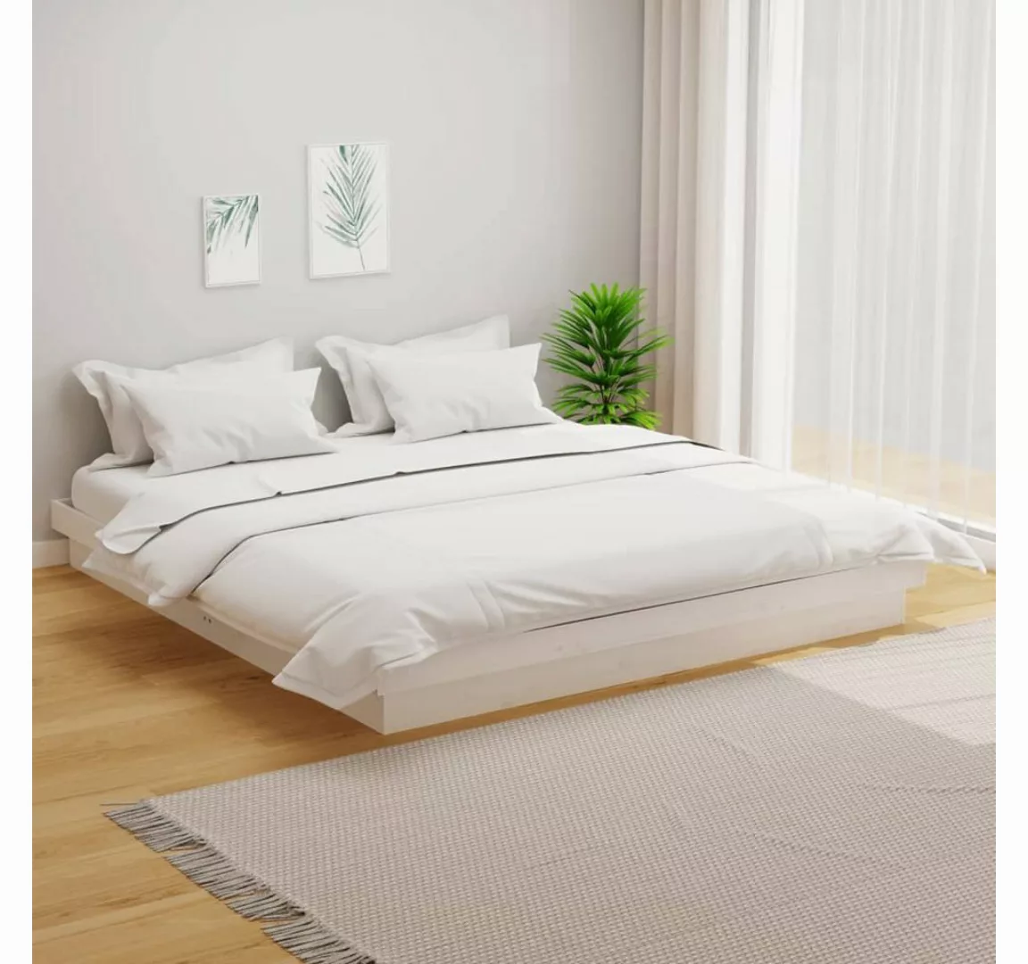 furnicato Bett Massivholzbett Weiß 200x200 cm günstig online kaufen