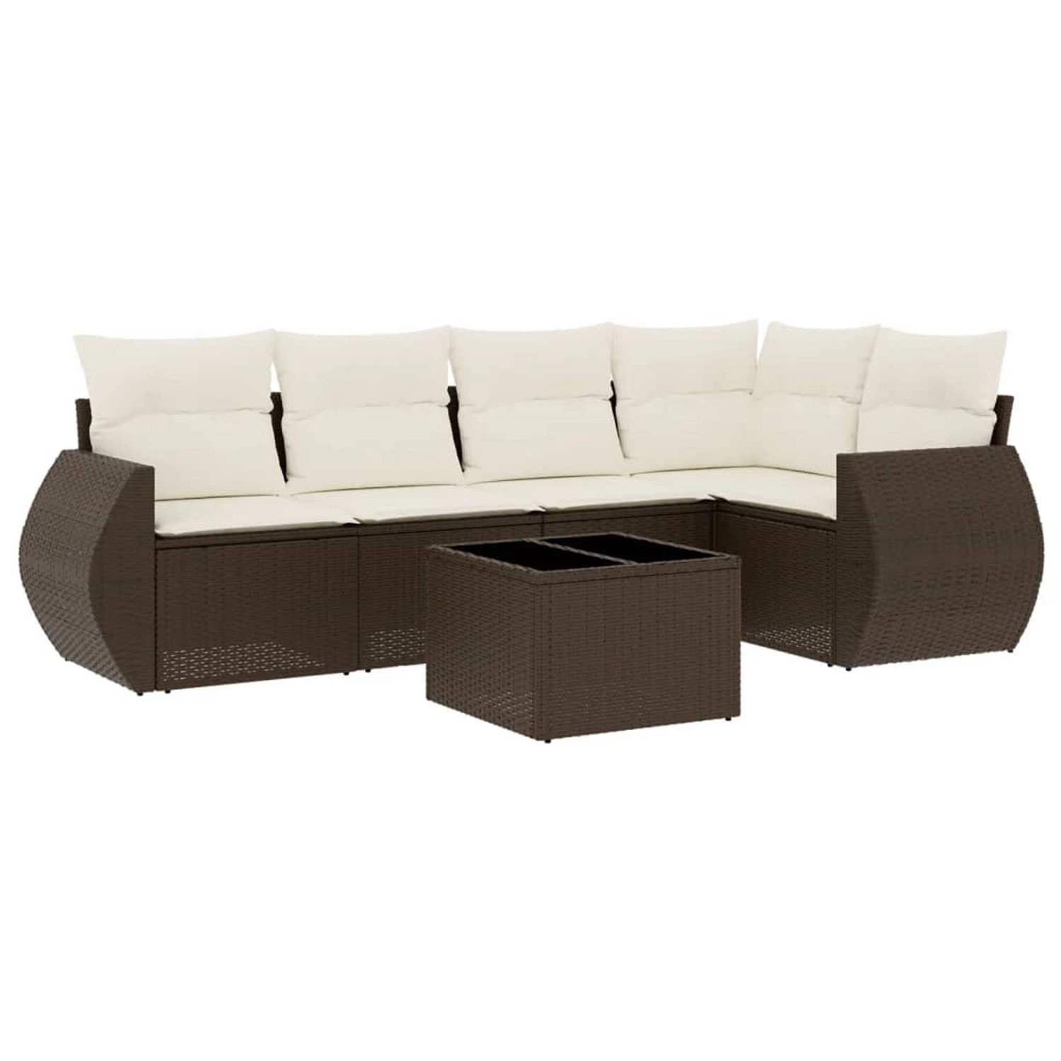 vidaXL 6-Tlg Garten-Sofagarnitur mit Kissen Braun Poly Rattan 3221342 günstig online kaufen