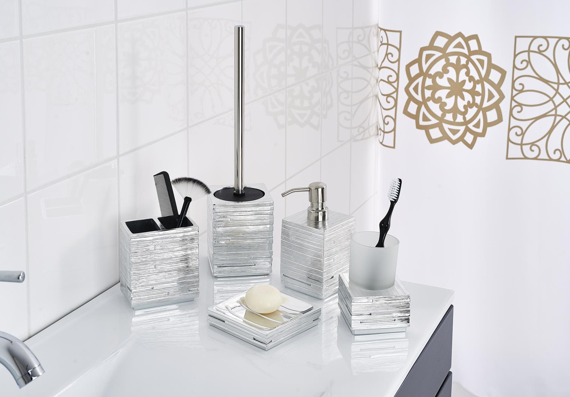 Ridder Badaccessoire-Set Zahnbürstenhalter Brick chromfarben glänzend günstig online kaufen