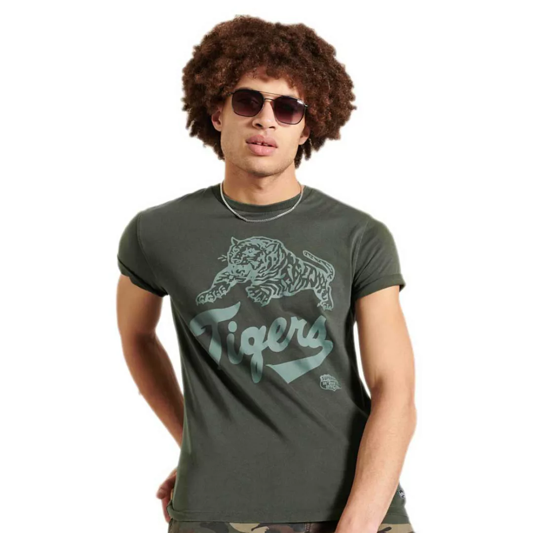 Superdry Overdye Collegiate State Kurzarm T-shirt 2XL Pine günstig online kaufen