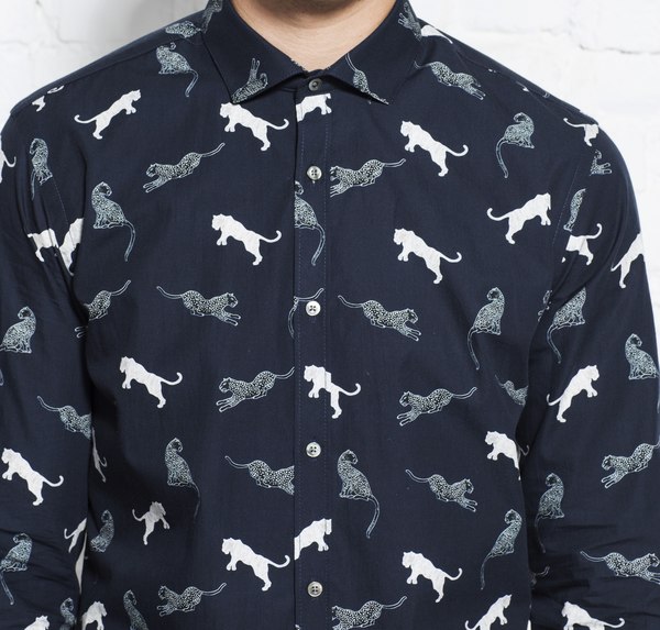 Hemd Mit Muster - Metro Shirt Slim - All Over Print Wild Cat günstig online kaufen