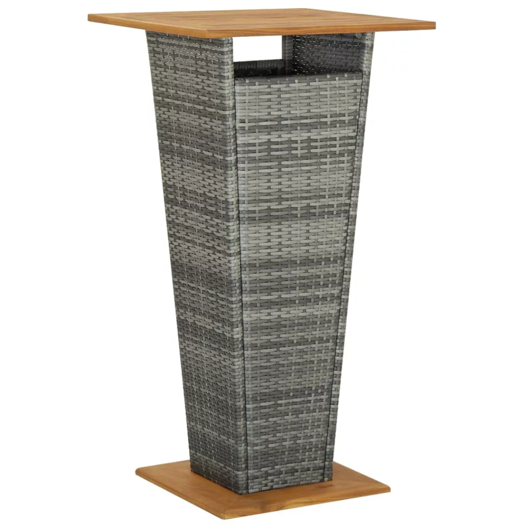 Bartisch Grau 60x60x110 Cm Poly Rattan Und Massivholz Akazie günstig online kaufen