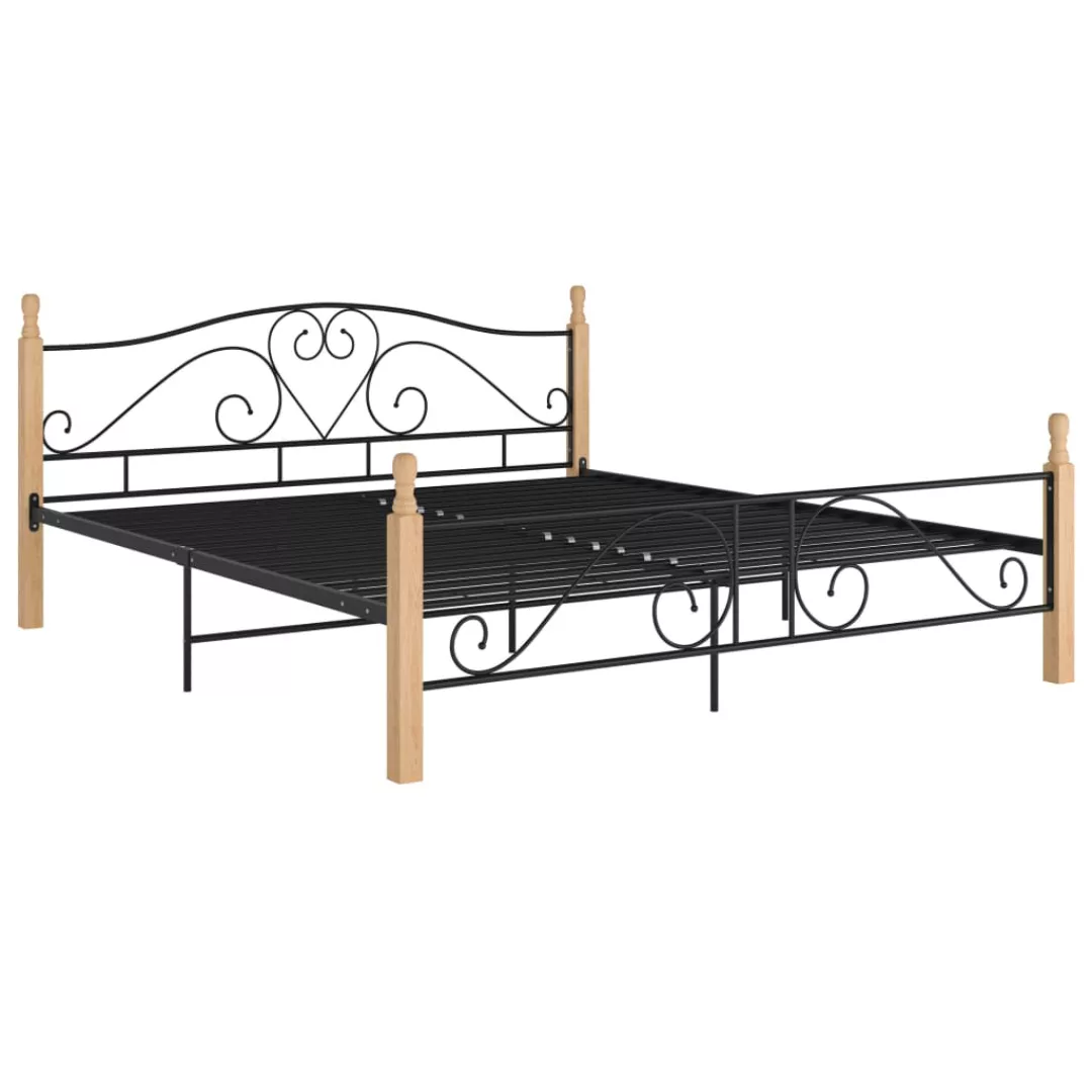 vidaXL Bettgestell Bettgestell Schwarz Metall 200x200 cm Doppelbett Bett Be günstig online kaufen