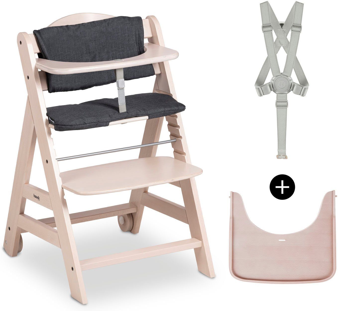 Hauck Hochstuhl »Beta+«, mit Holzrädern; FSC® - schützt Wald - weltweit günstig online kaufen