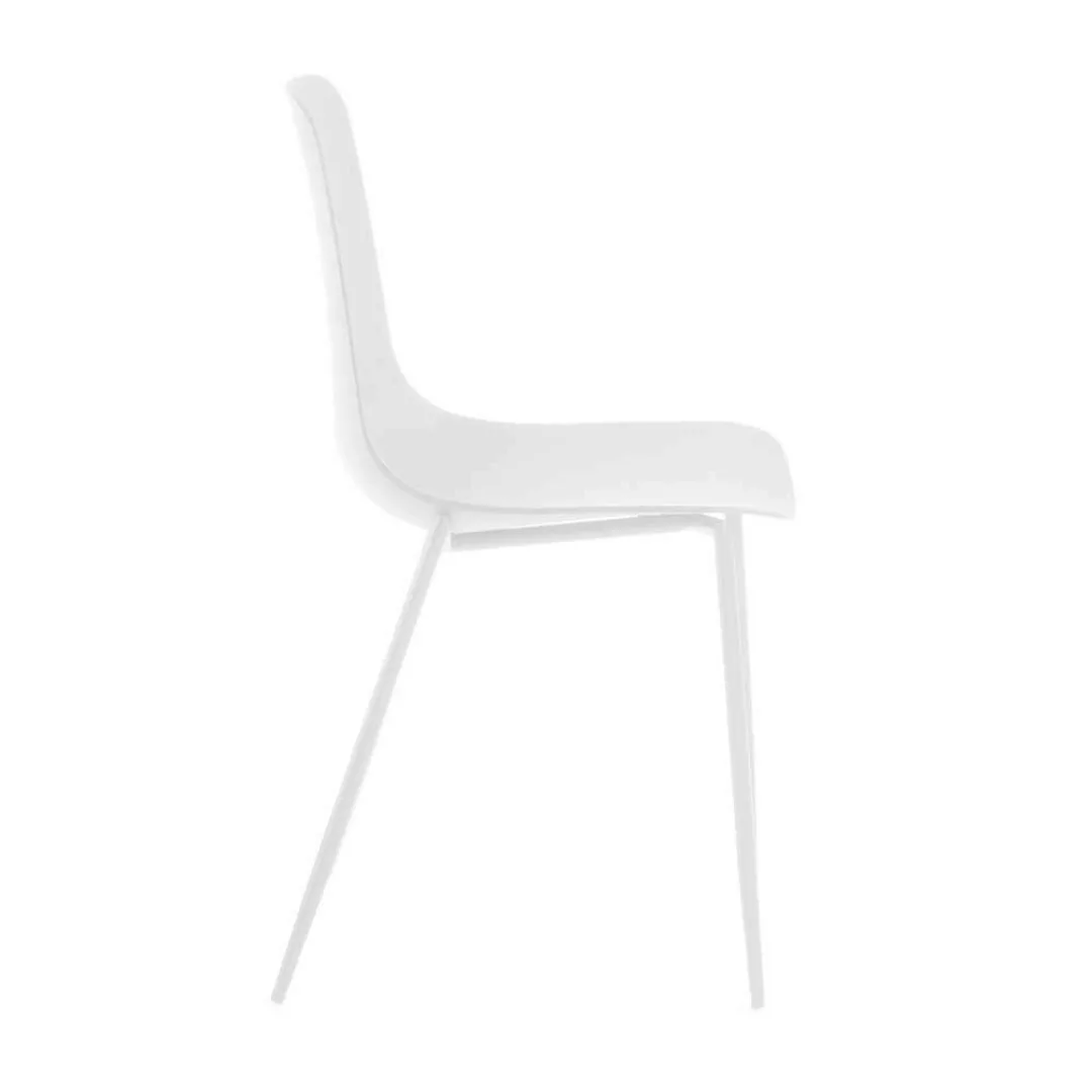 Esstisch Stühle in Weiß Kunststoff und Stahl (4er Set) günstig online kaufen