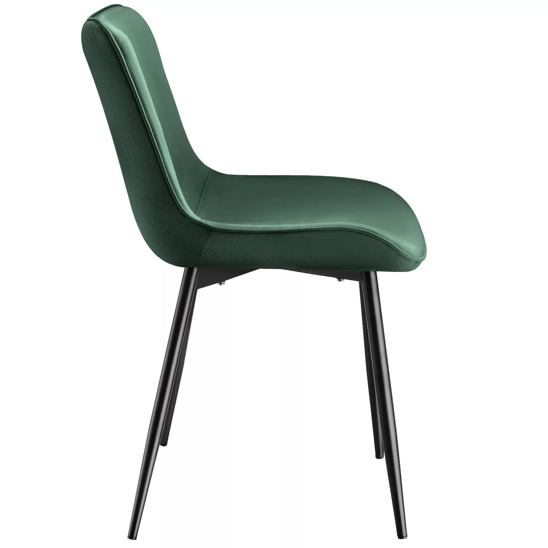 8er Set Stuhl Monroe Samtoptik - dunkelgrün günstig online kaufen