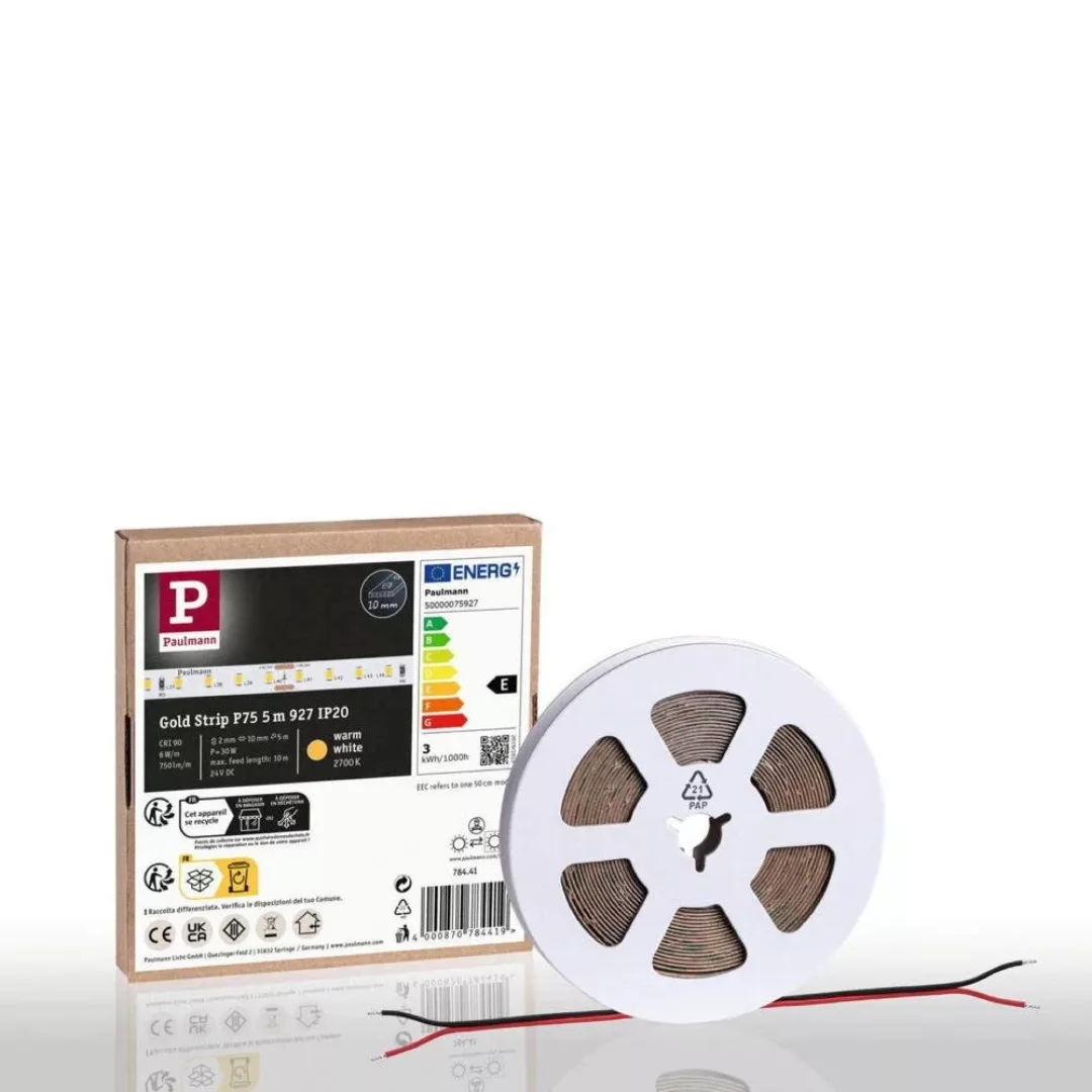 Paulmann "Pro Strip LED Strip Gold P75 927 5m 30W 750lm/m 96 LEDs/m 2700K" günstig online kaufen