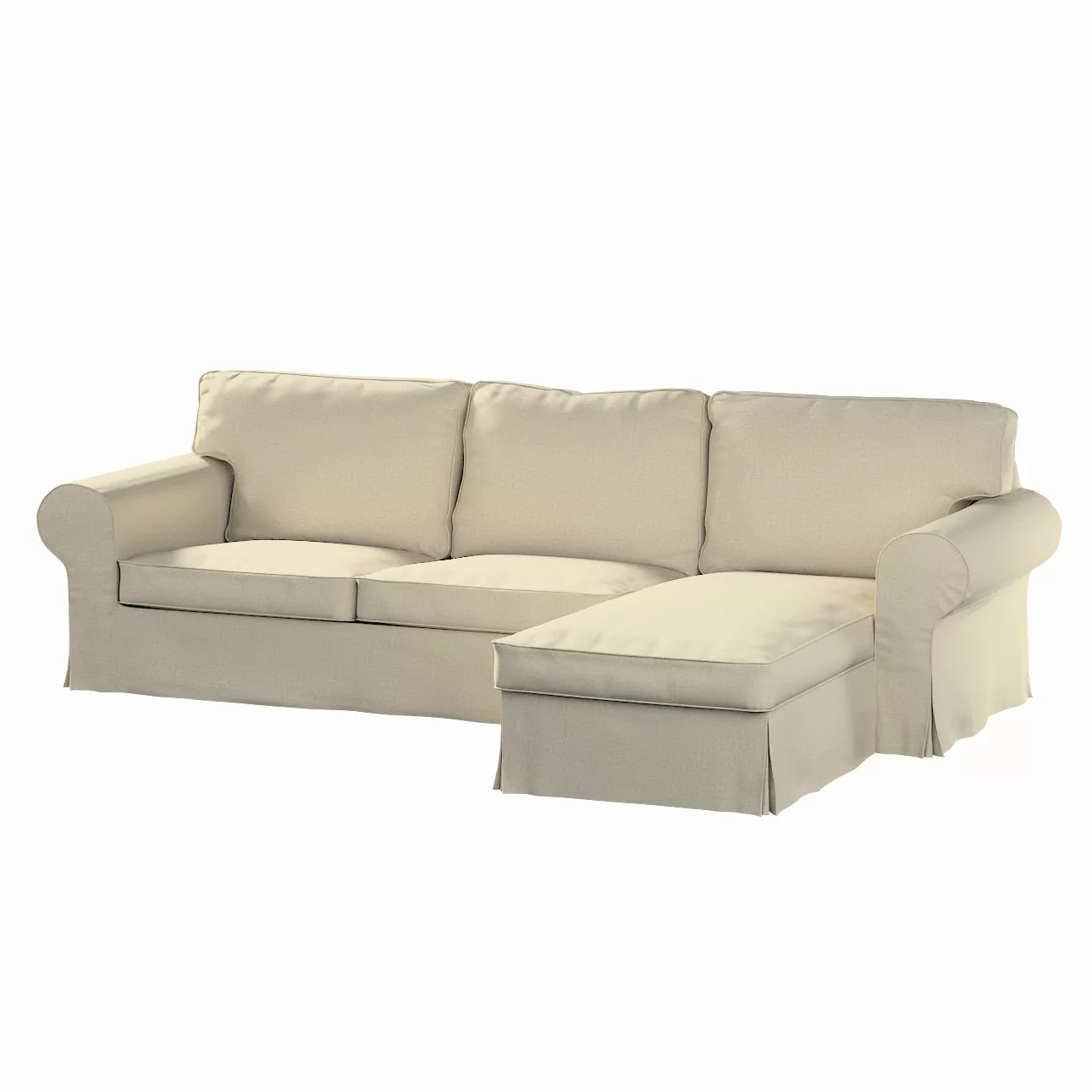 Bezug für Ektorp 2-Sitzer Sofa mit Recamiere, ecru, Ektorp 2-Sitzer Sofabez günstig online kaufen