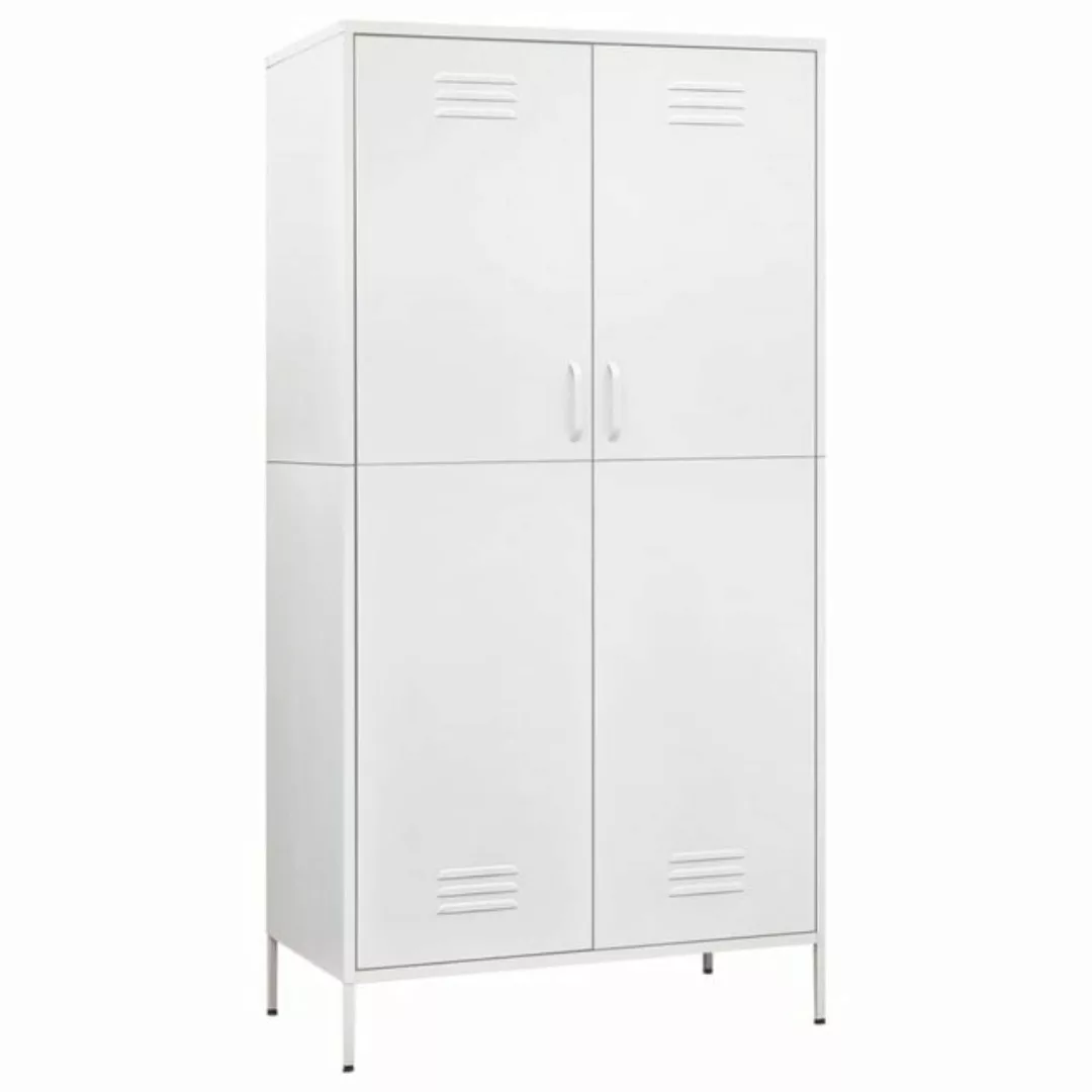 furnicato Kleiderschrank Weiß 90x50x180 cm Stahl (1-St) günstig online kaufen