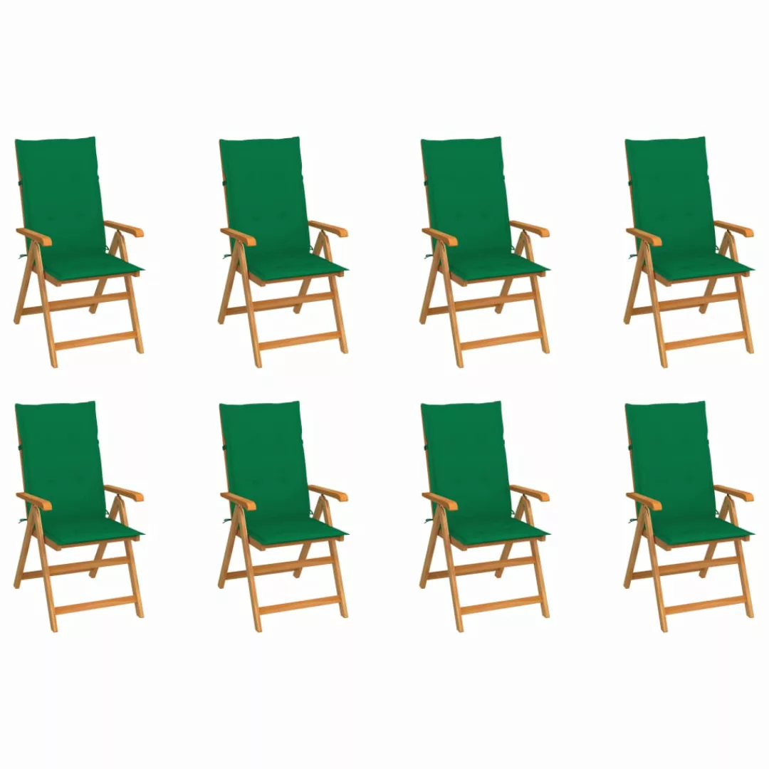 Garten-liegestühle Mit Kissen 8 Stk. Massivholz Teak günstig online kaufen