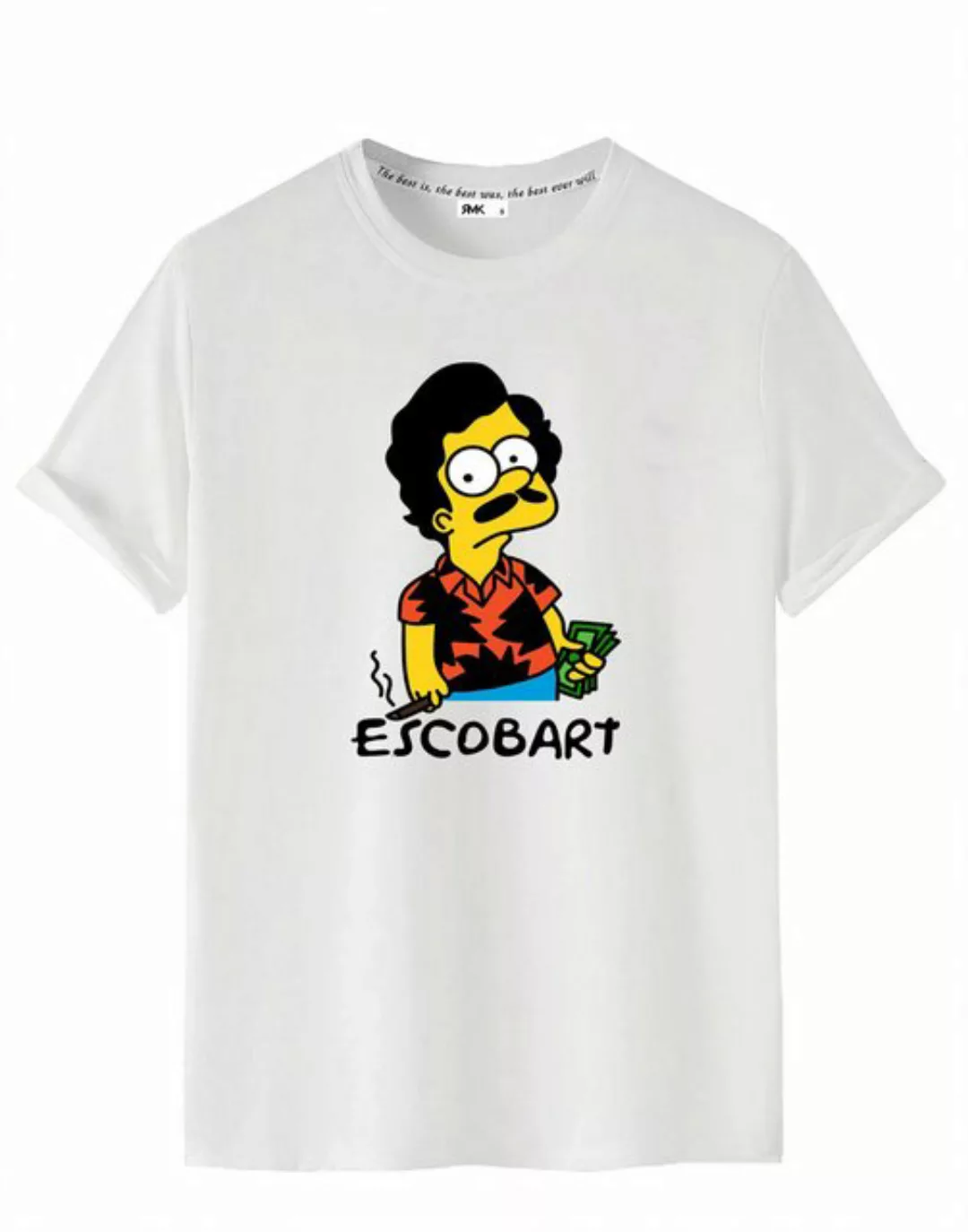 RMK T-Shirt Basic Shirt Freizeit Rundhals Mafia Gangster Escobar Bart aus B günstig online kaufen