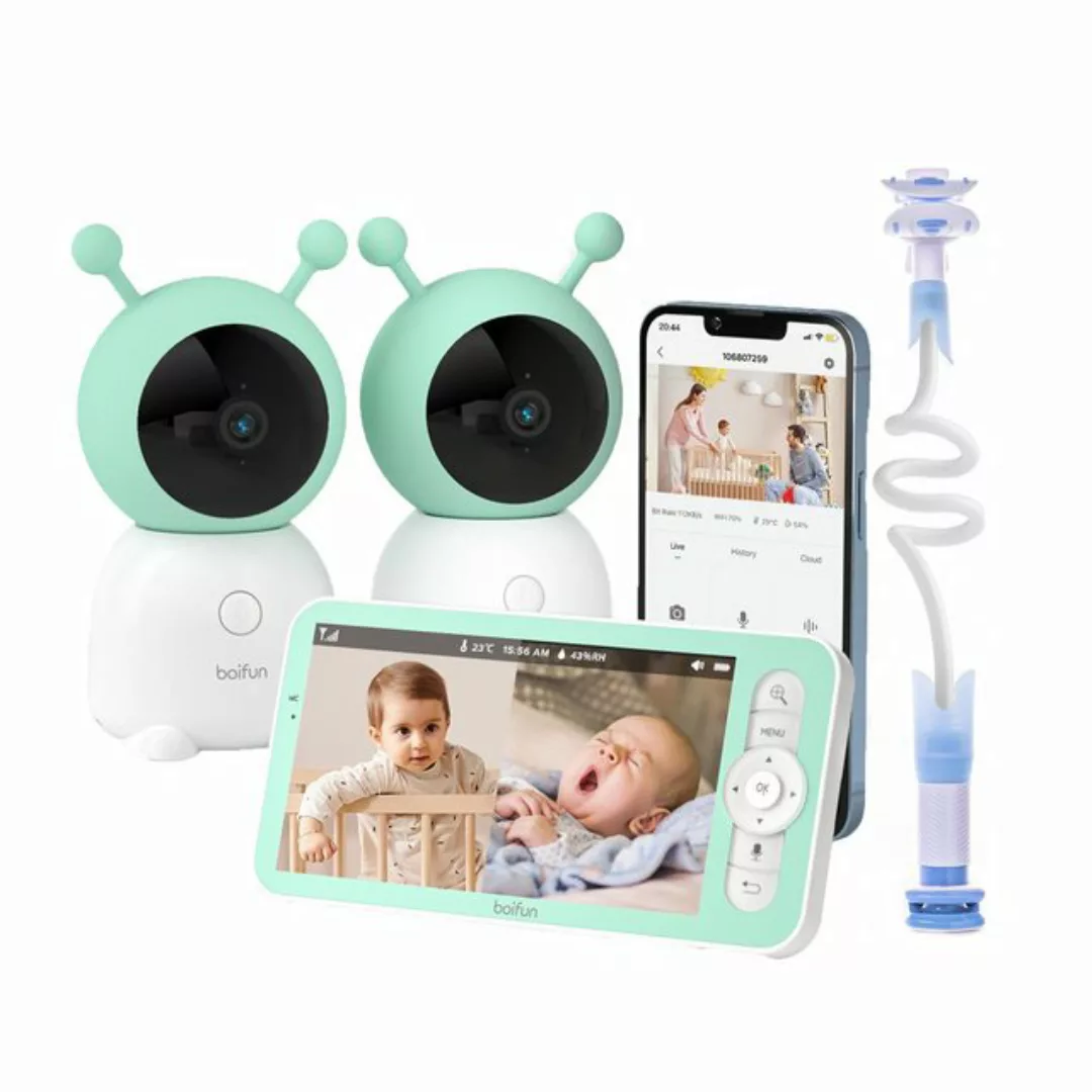 Boifun Babyphone 5 Zoll Babyphone mit 2 Kameras und Audio PTZ 355°/60° mit günstig online kaufen