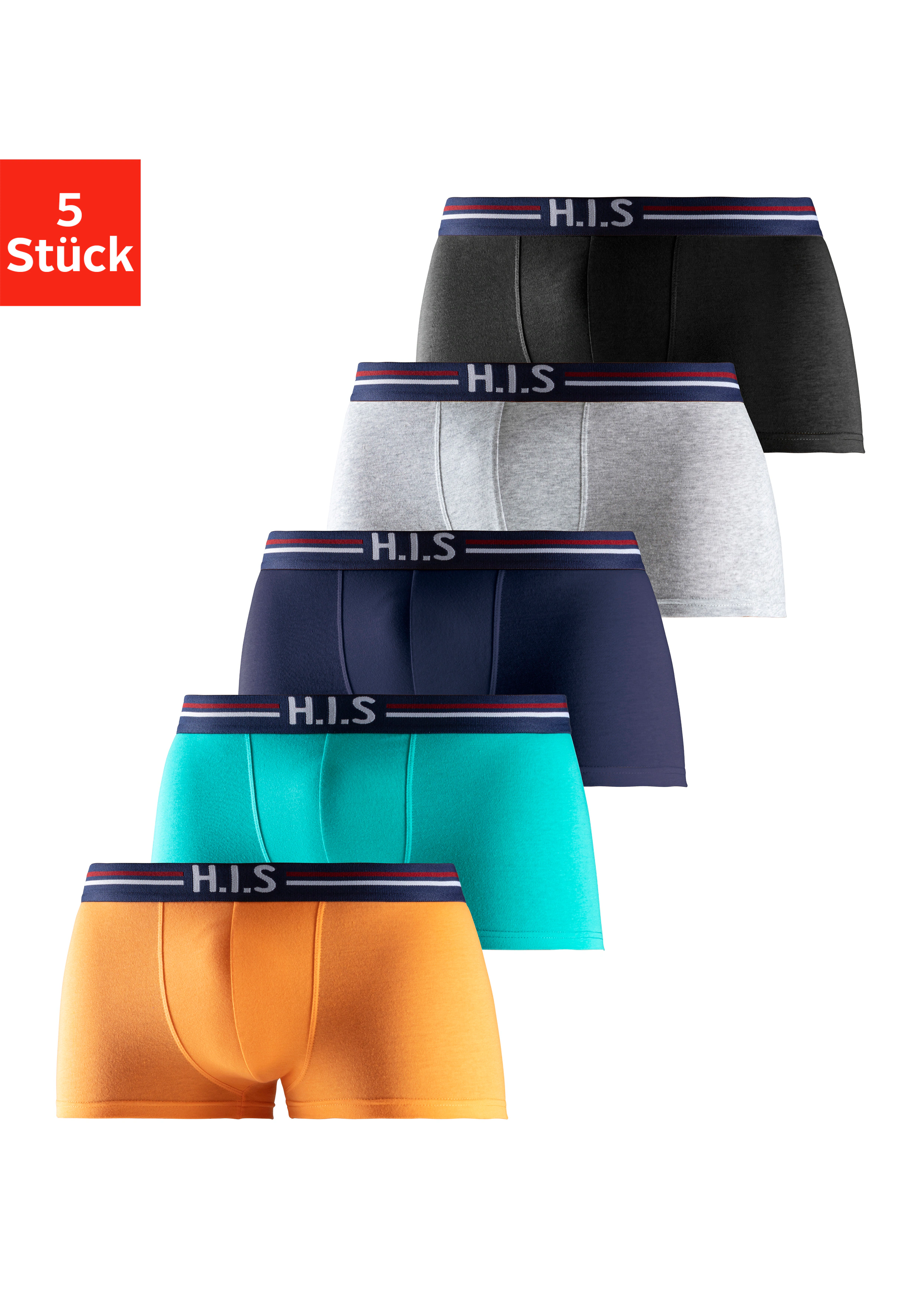 H.I.S Hipster, (Packung, 5 St.), knapp sitzende Boxershorts mit Streifen au günstig online kaufen