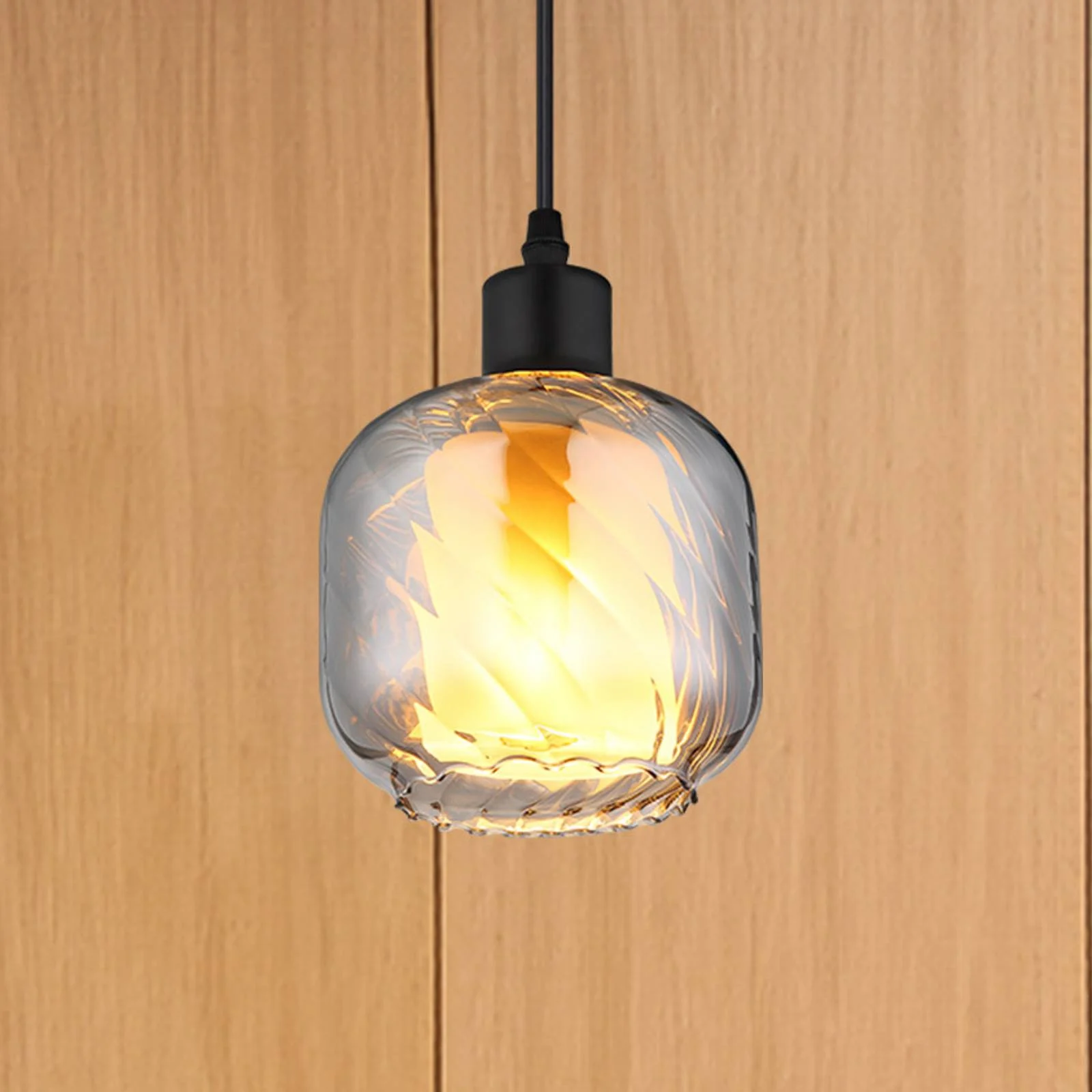 Hängelampe Xia, Ø 14 cm, rauchgrau, Glas günstig online kaufen