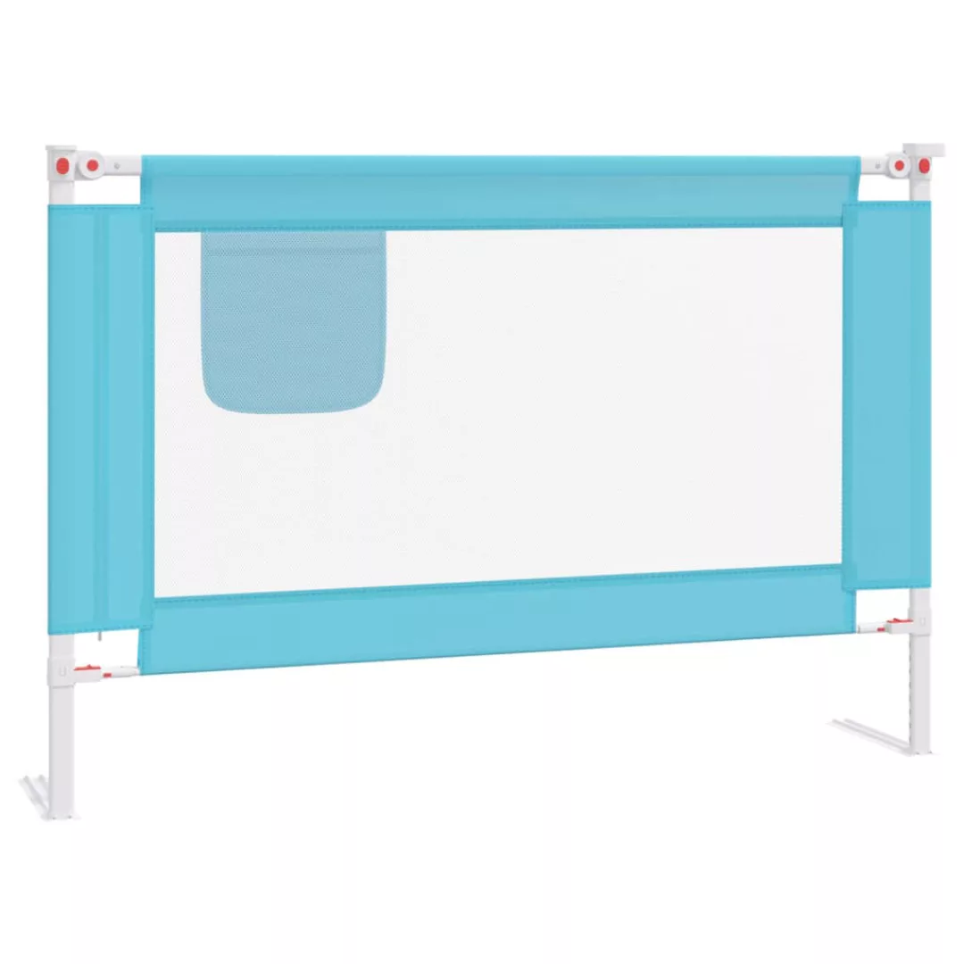 vidaXL Bett, Kleinkind-Bettschutzgitter Blau 100x25 cm Stoff günstig online kaufen