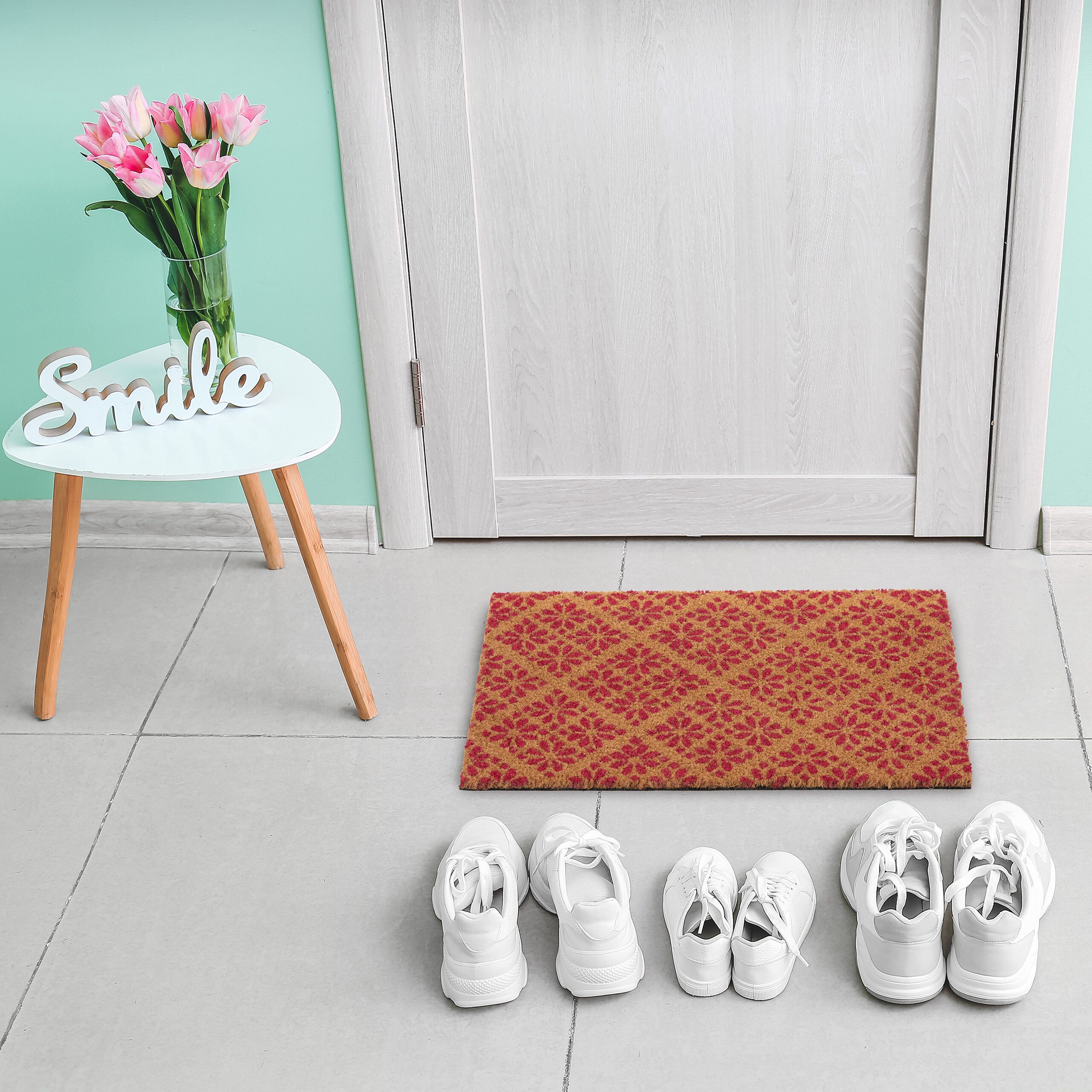 relaxdays Fußmatte im floralen Desig, rechteckig, günstig online kaufen