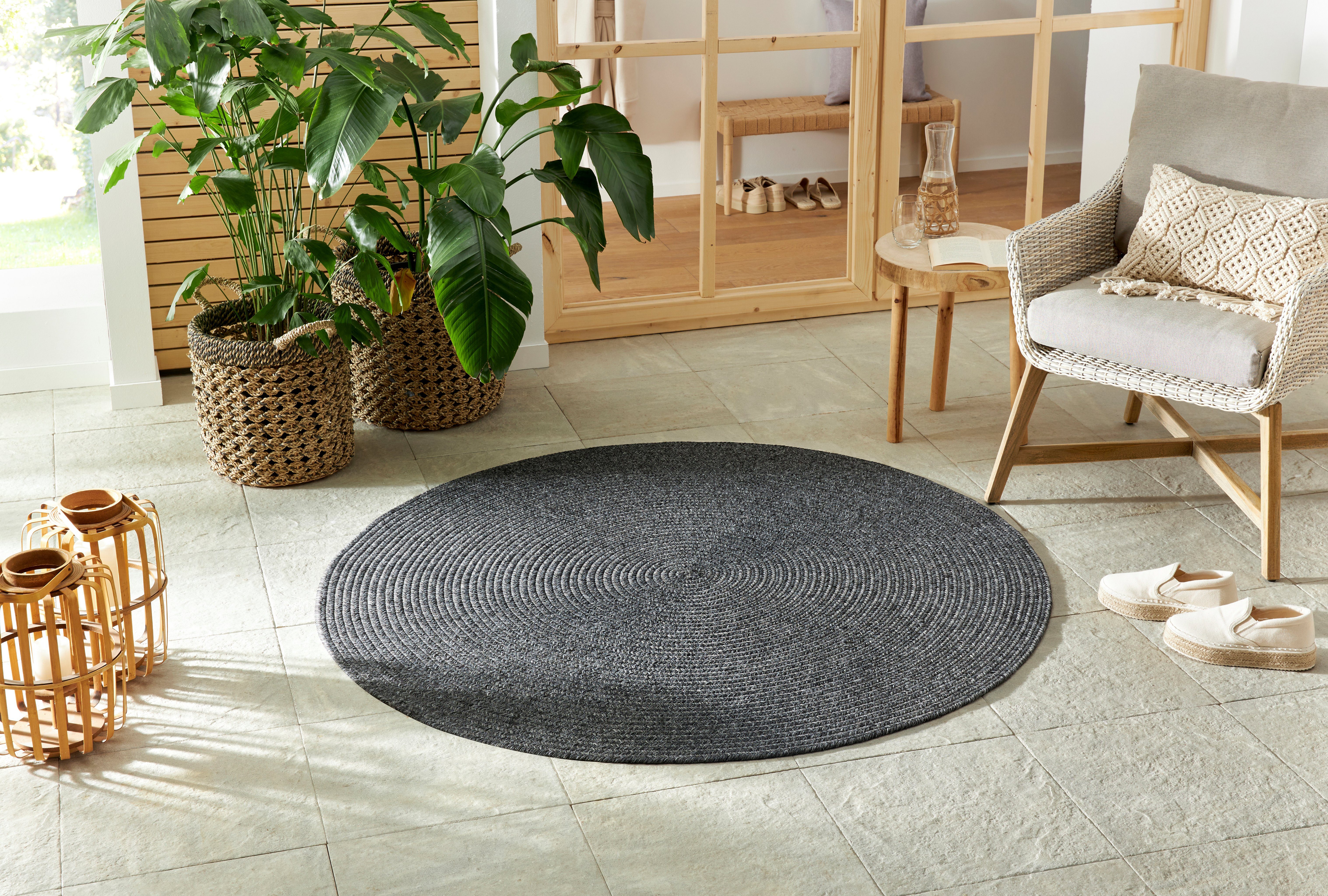 HANSE Home Teppich »Trenzado«, rund, 10 mm Höhe, In- & Outdoor, Handmade-Lo günstig online kaufen