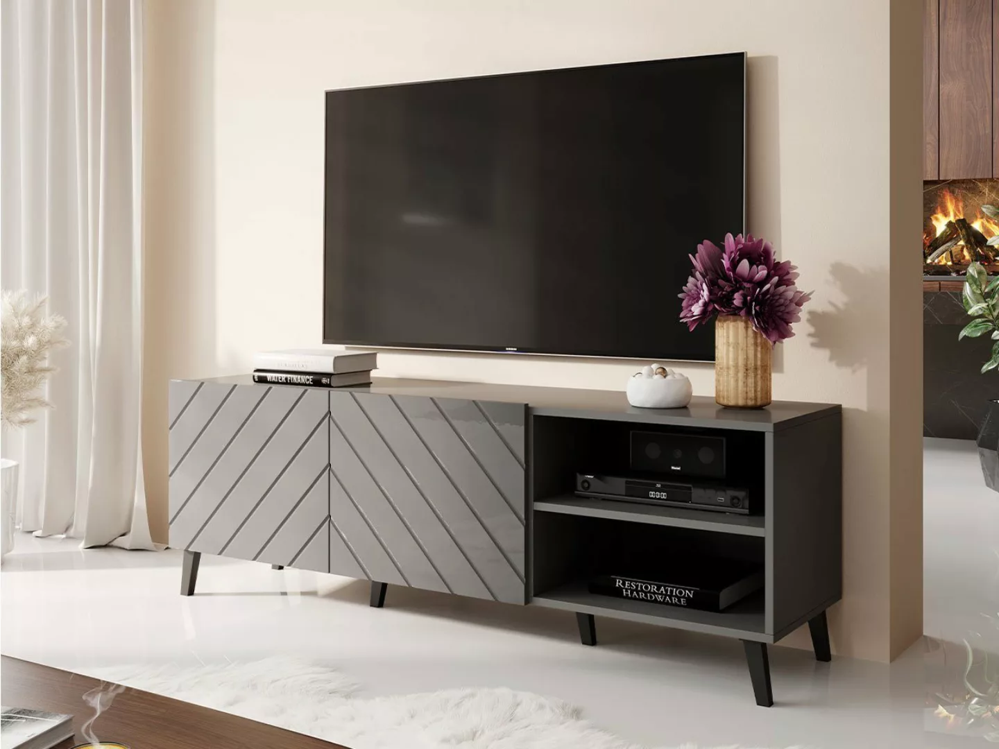 MIRJAN24 TV-Schrank Abeto 150 TV-Tisch mit 2 Türen, Wohnzimmer TV-Kommode günstig online kaufen