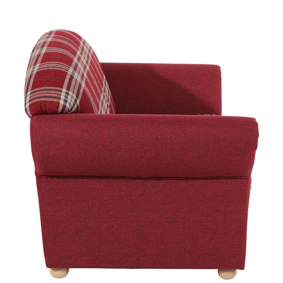 Rot kariertes Sofa mit zwei Sitzplätzen Landhausstil günstig online kaufen