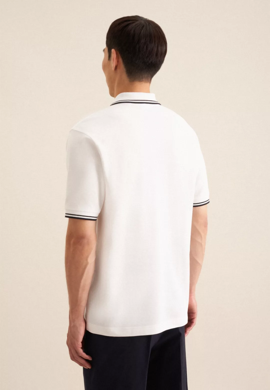 seidensticker T-Shirt "Regular", Kurzarm Kragen Streifen platziert günstig online kaufen