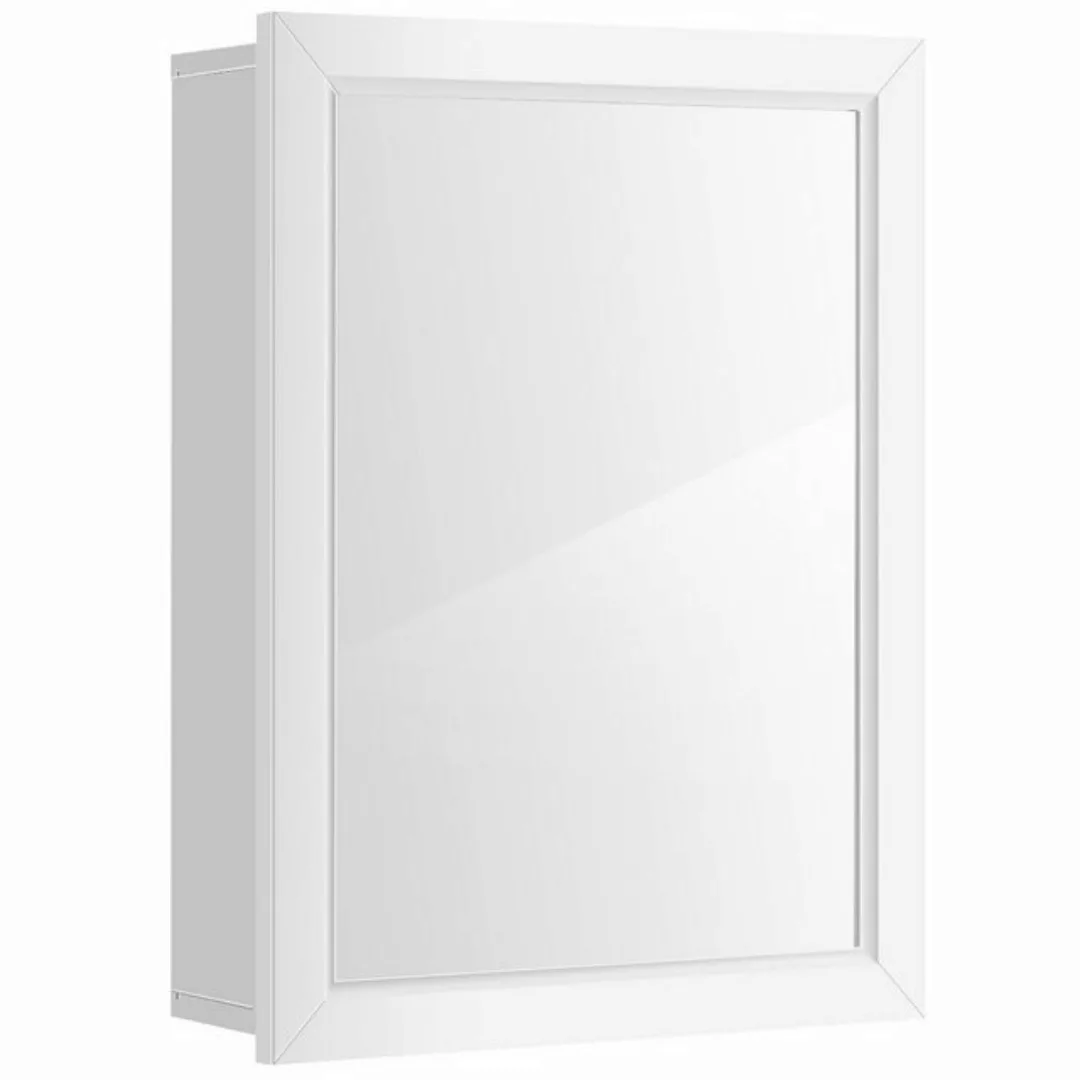 COSTWAY Badezimmerspiegelschrank mit Spiegel & Einzeltür, 50x16x66cm günstig online kaufen