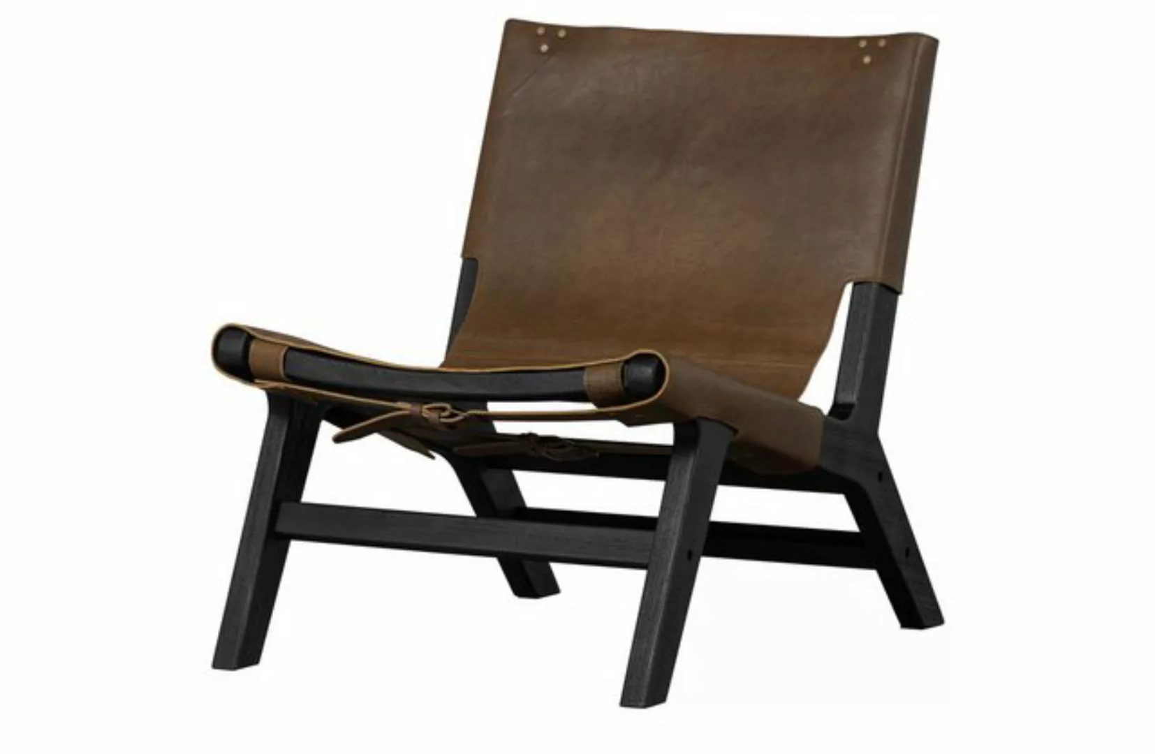 BePureHome Loungesofa Retro Lounger Loungesessel Consence Holz Leder Lounge günstig online kaufen