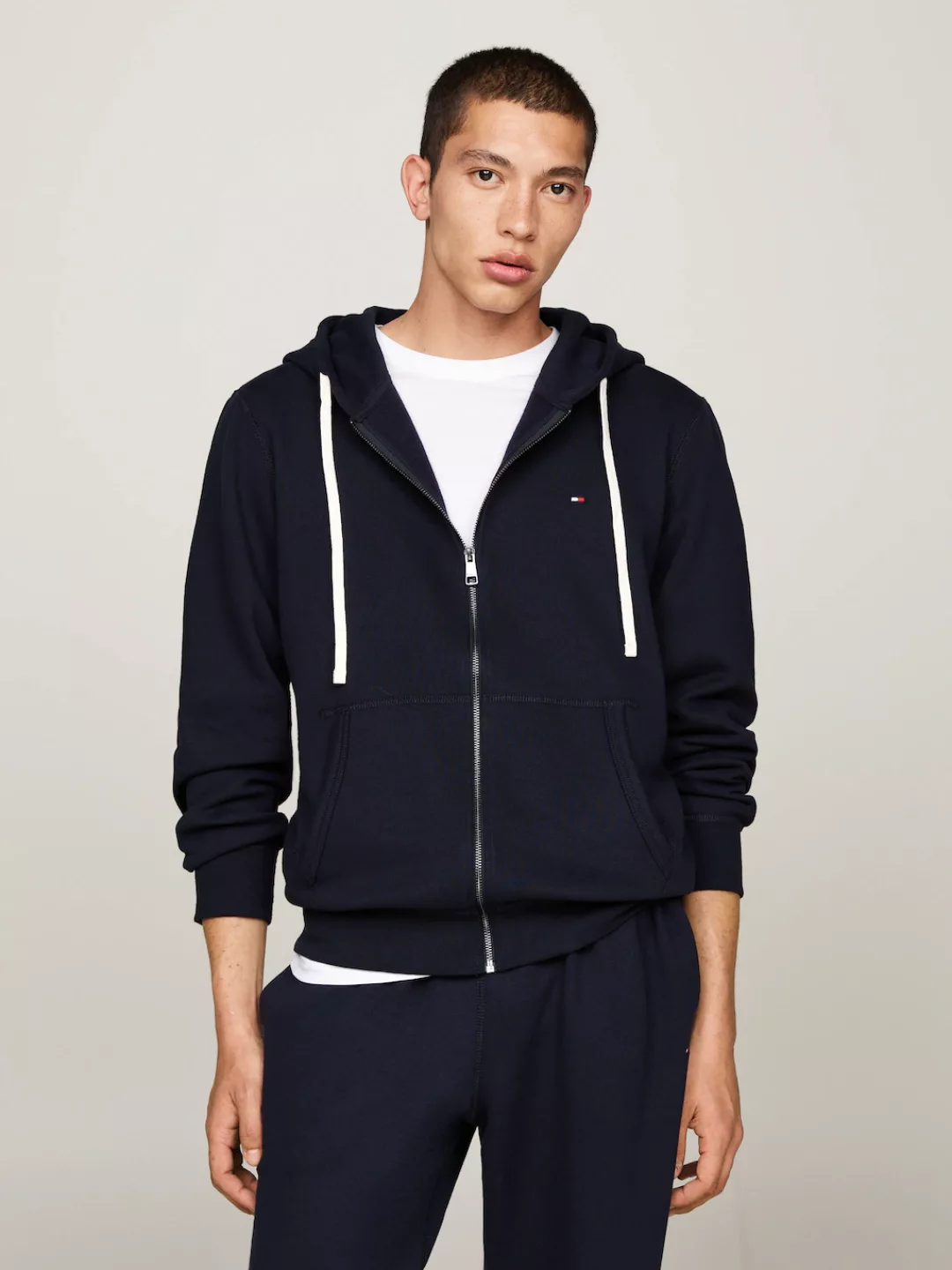 Tommy Hilfiger Kapuzensweatjacke "ESSENTIAL FLEECE ZIP THROUGH", kleine Log günstig online kaufen