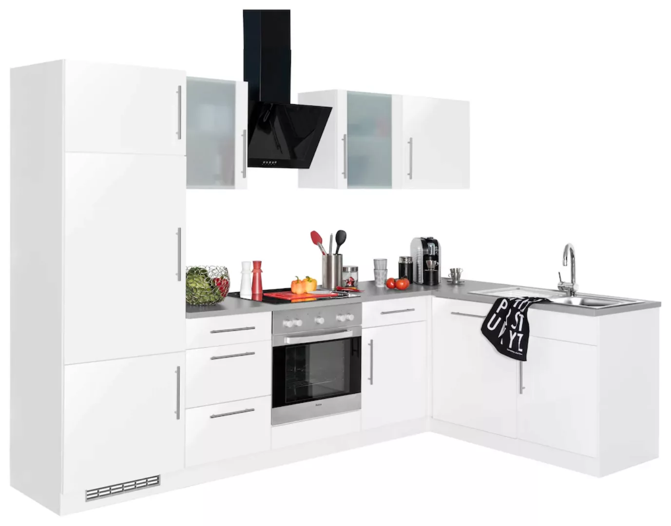 wiho Küchen Winkelküche "Cali", mit E-Geräten, Stellbreite 280 x 170 cm günstig online kaufen
