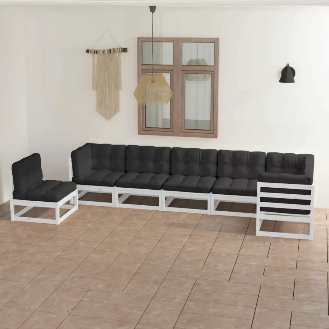 7-tlg. Garten-lounge-set Mit Kissen Kiefer Massivholz günstig online kaufen