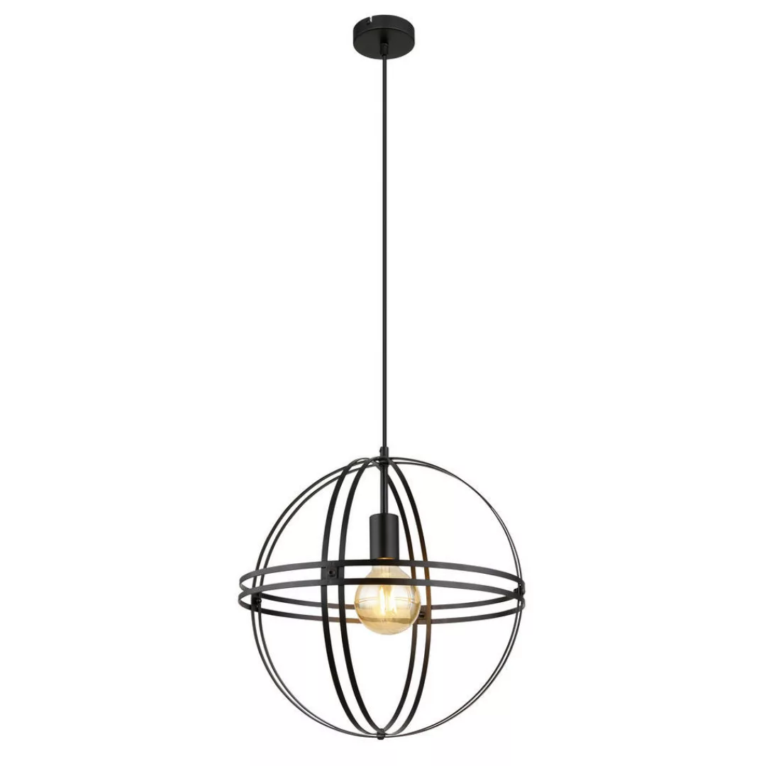 GLOBO Pendelleuchte schwarz Metall H/D: ca. 120x40 cm E27 1 Brennstellen günstig online kaufen