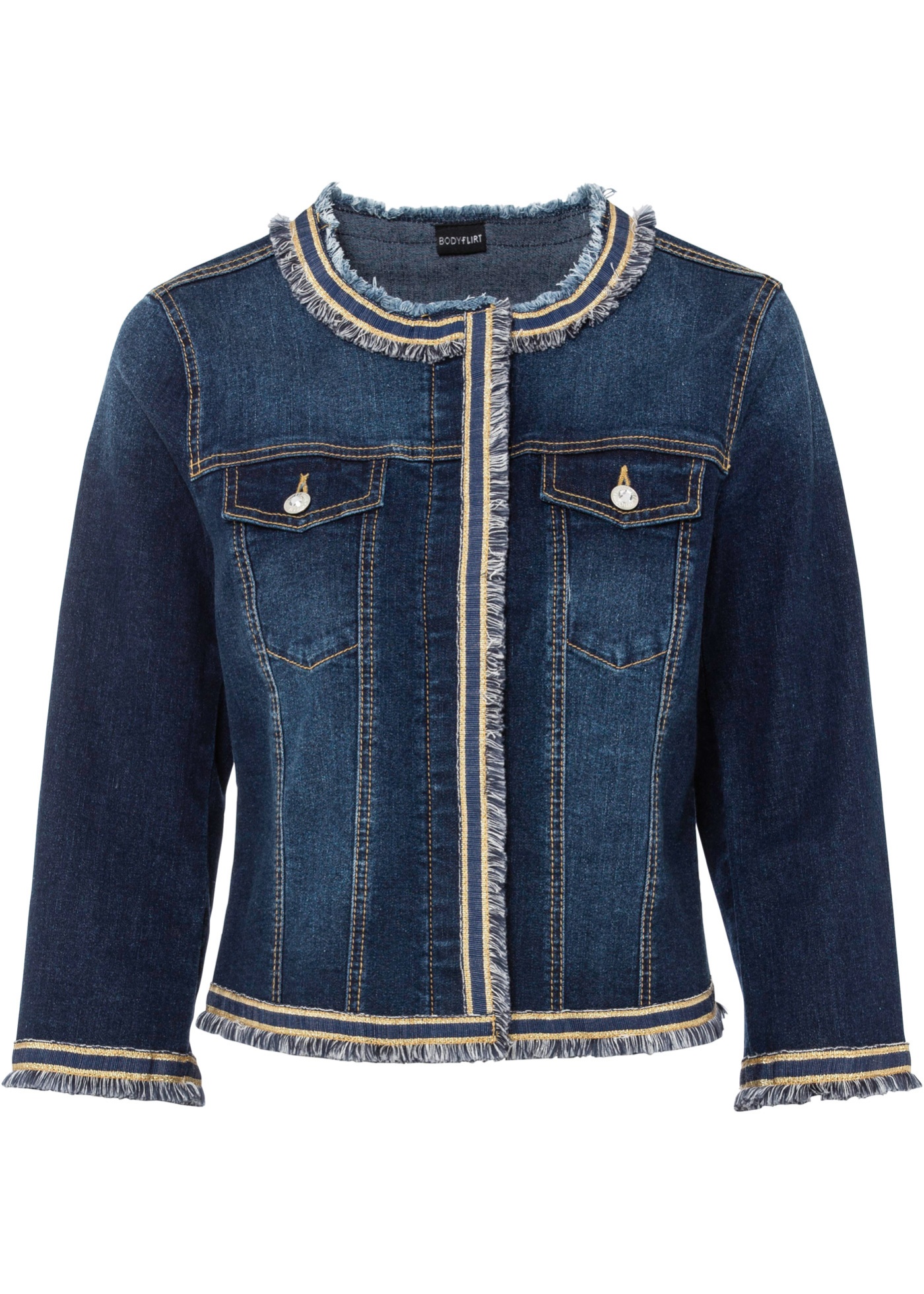 Jeansjacke mit Fransen günstig online kaufen