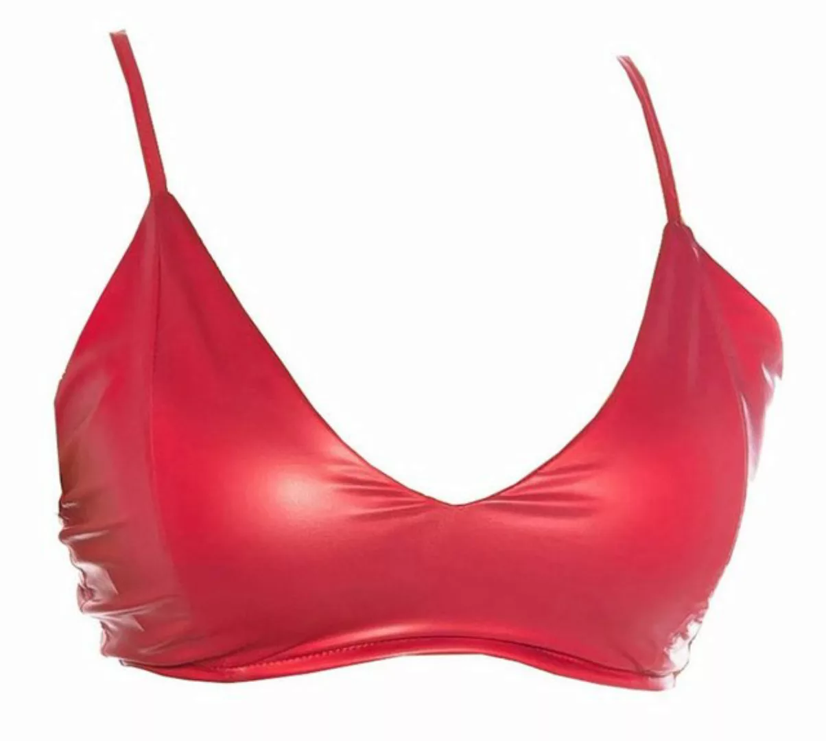 Koucla Crop-Top Wetlook Crop Top/Bustier, Clubwear Trägertop Damen günstig online kaufen