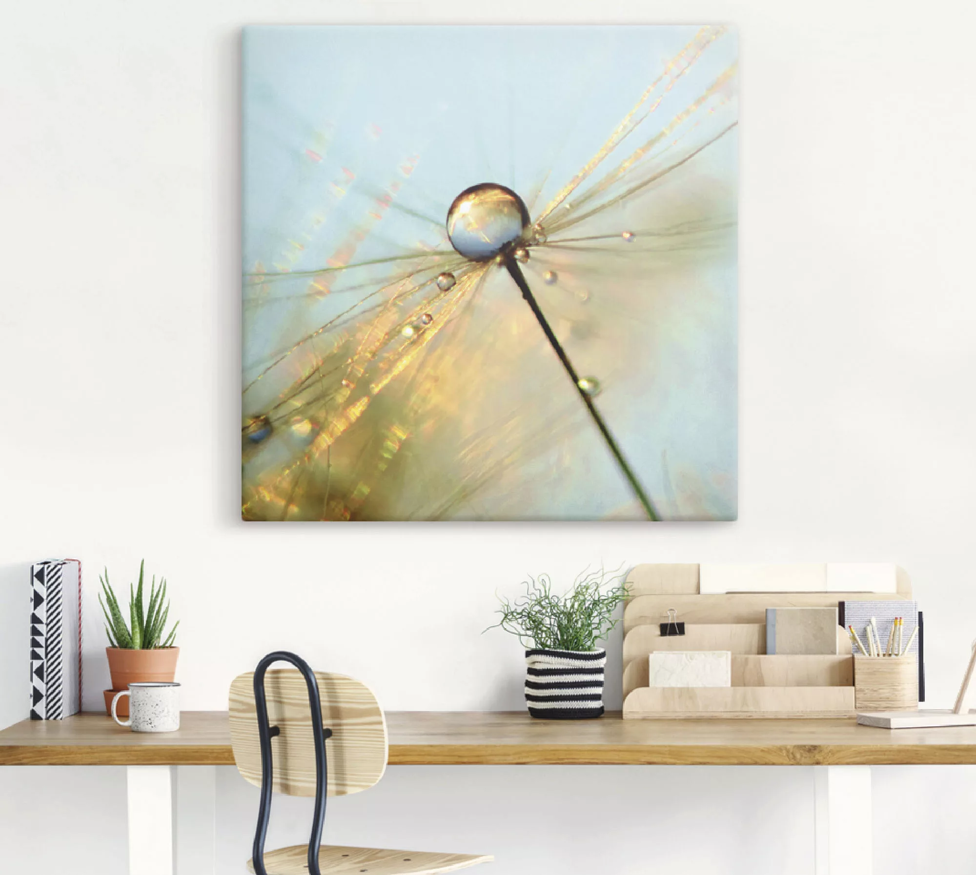 Artland Leinwandbild "Pusteblume Tautropfen II", Blumen, (1 St.), auf Keilr günstig online kaufen