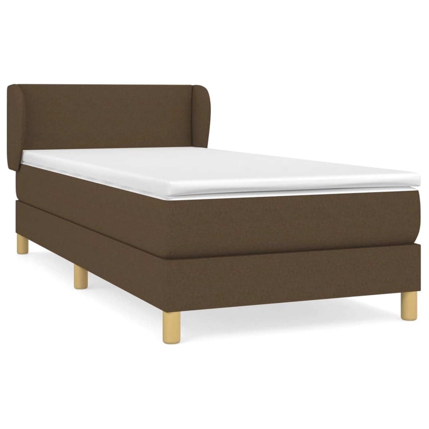 vidaXL Boxspringbett mit Matratze Dunkelbraun 90x190 cm Stoff1467268 günstig online kaufen