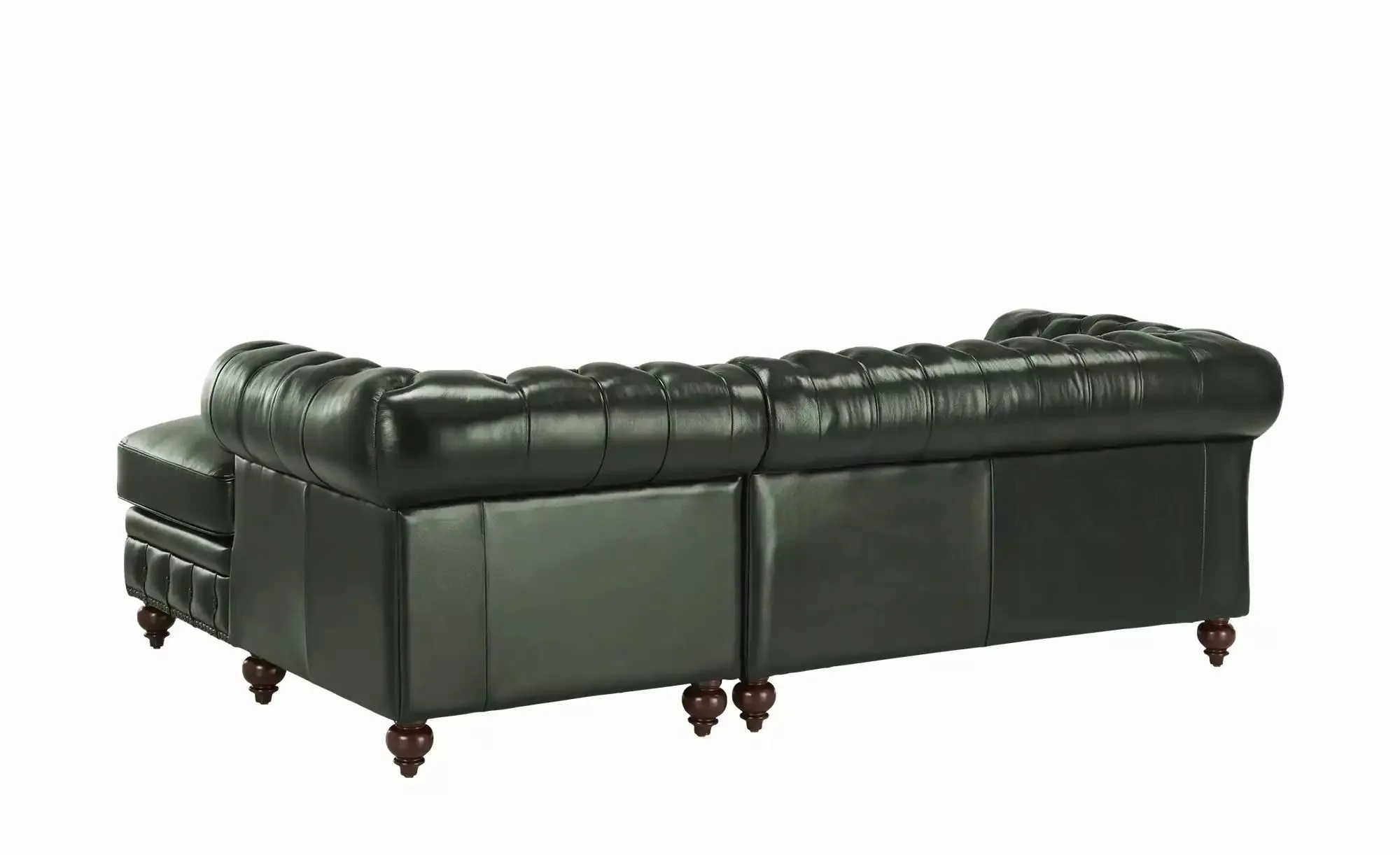 uno Ecksofa Bezug aus Echtleder Chesterfield ¦ grün ¦ Maße (cm): B: 251 H: günstig online kaufen