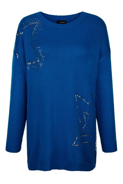 MIAMODA Strickpullover Pullover Pailletten-Sterne Langarm günstig online kaufen