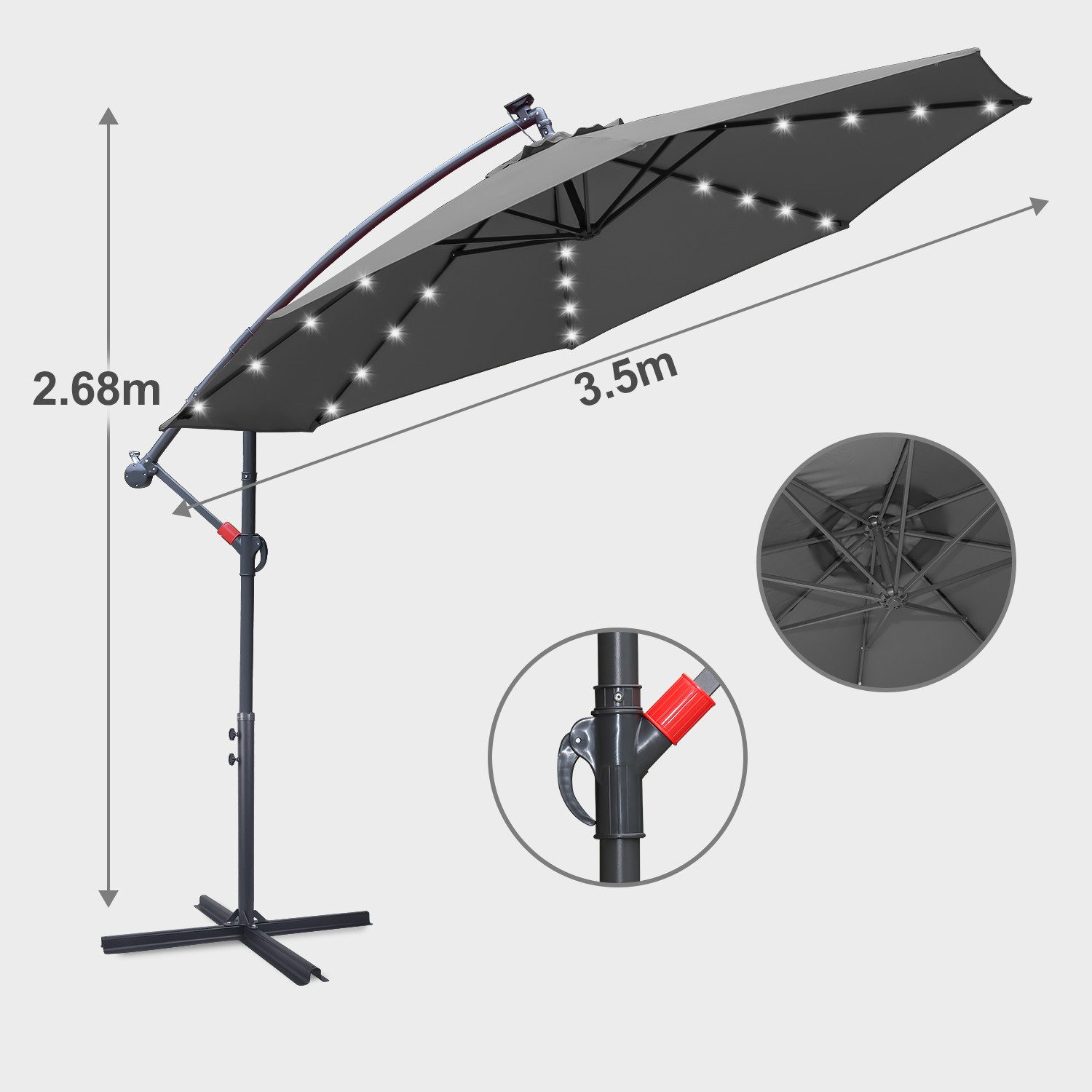 Clanmacy Sonnenschirm Sonnenschirm 300/350cm Terrassen Balkonschirm günstig online kaufen