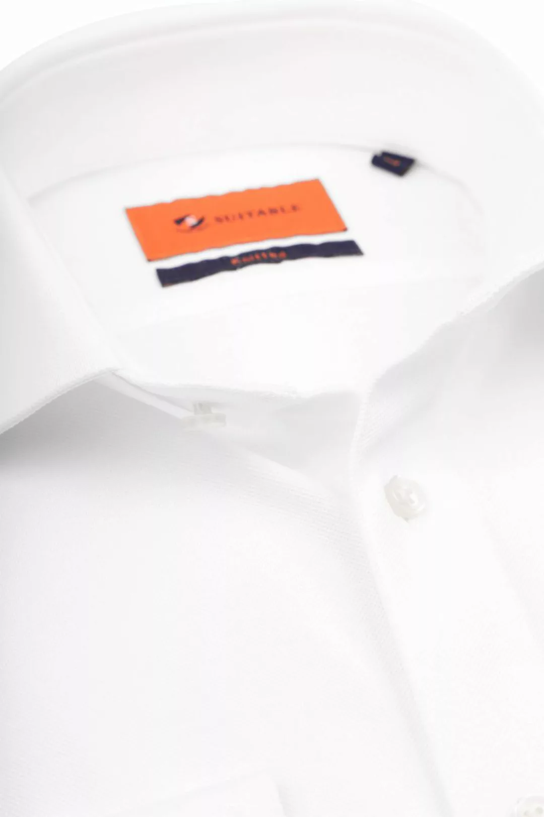 Suitable Hemd Knitted Piqué Weiß - Größe 42 günstig online kaufen