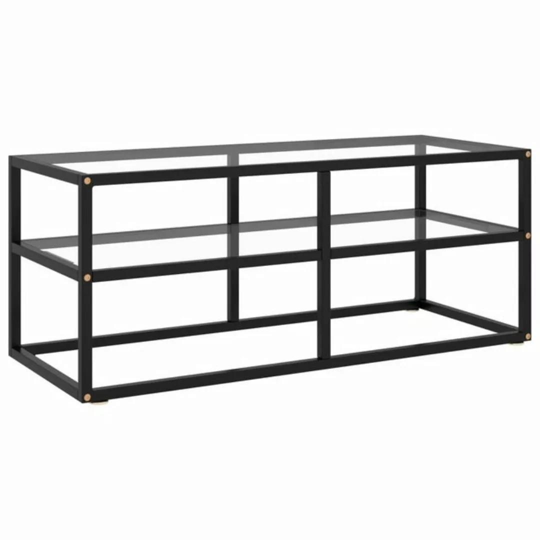 furnicato TV-Schrank Schwarz mit Hartglas 100x40x40 cm günstig online kaufen