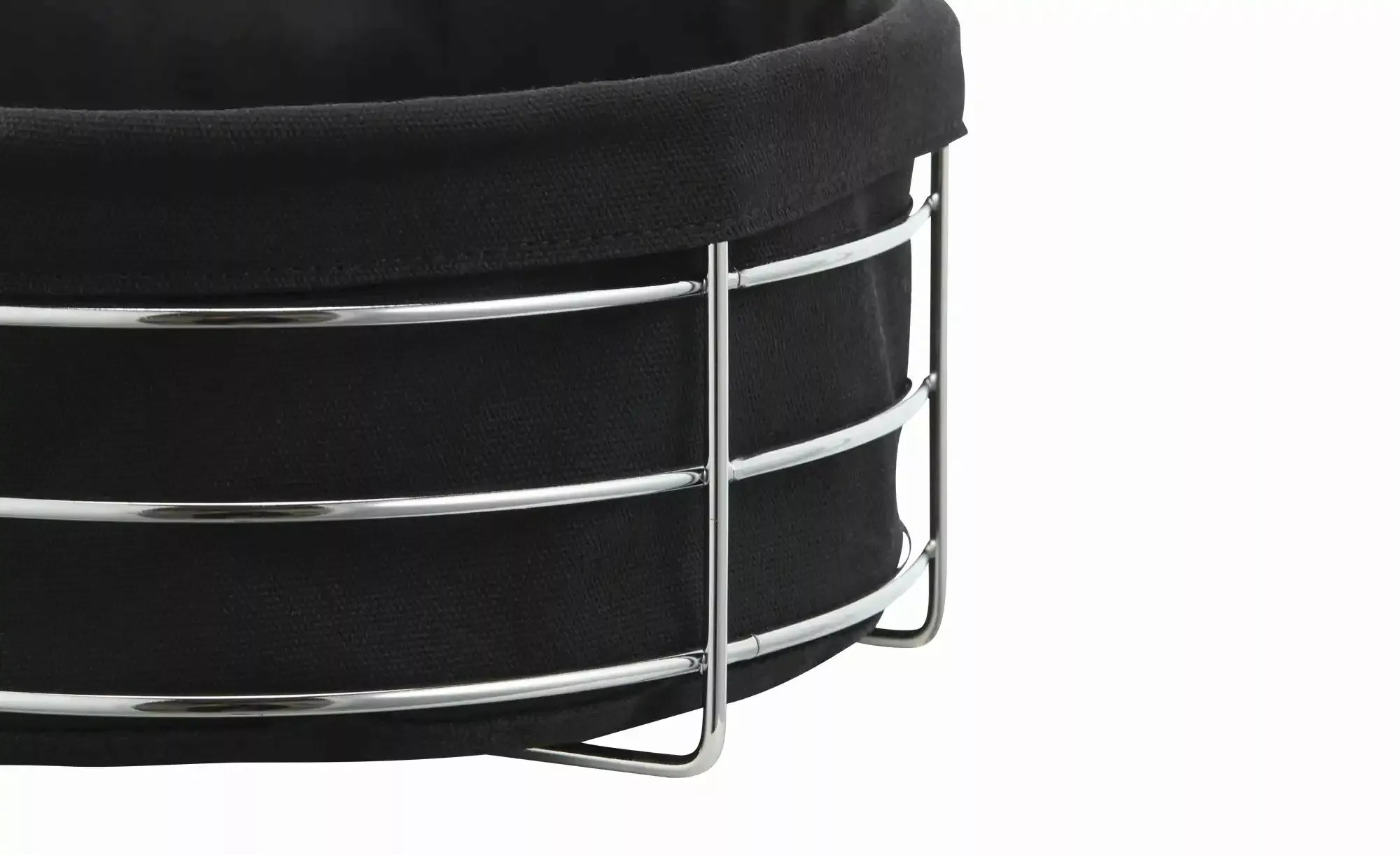 KHG Brotkorb    ¦ schwarz ¦ Edelstahl,Textil ¦ Maße (cm): B: 23 H: 10,7  Ø: günstig online kaufen